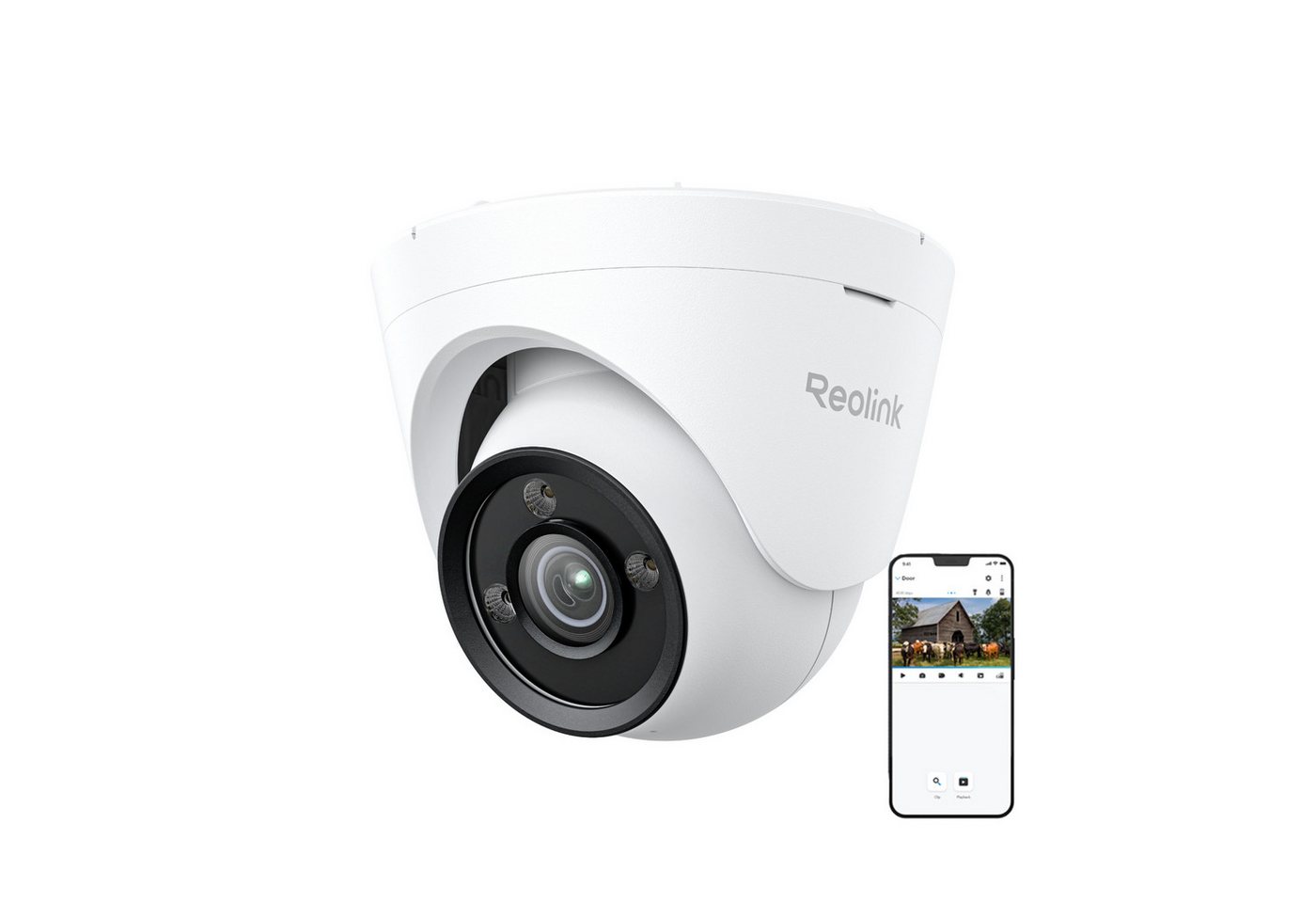 Reolink Überwachungskamera ColorX 8MP Vollfarb-Nachtsicht (Außenbereich, Reolink Color X Series Dome, F1.0 Superblende, Intelligente Erkennung,4K True Color Nachtsicht)