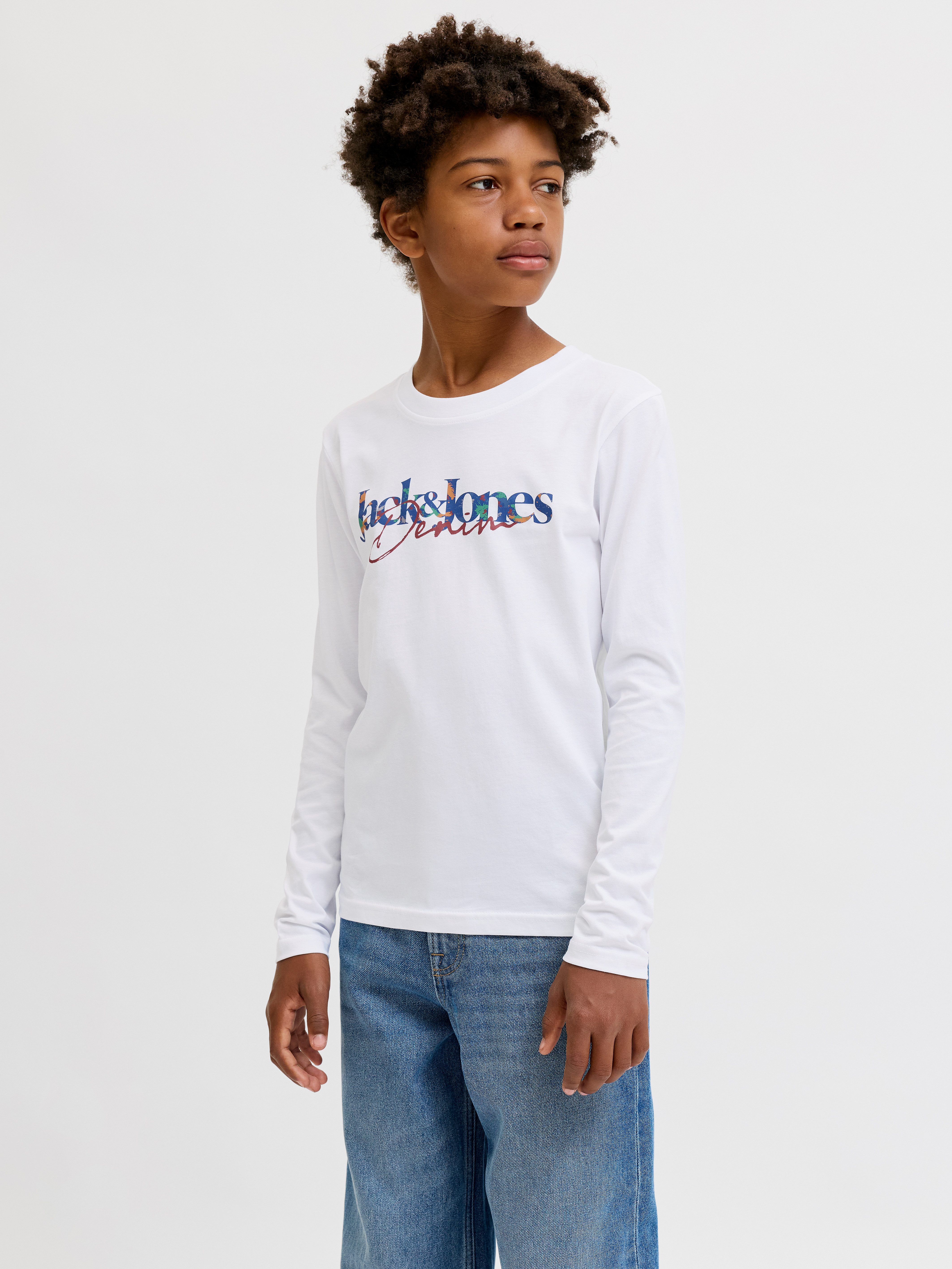 Jack & Jones Junior Langarmshirt JJTOM TEE LS CREW NECK JNR Baumwolle, regular fit