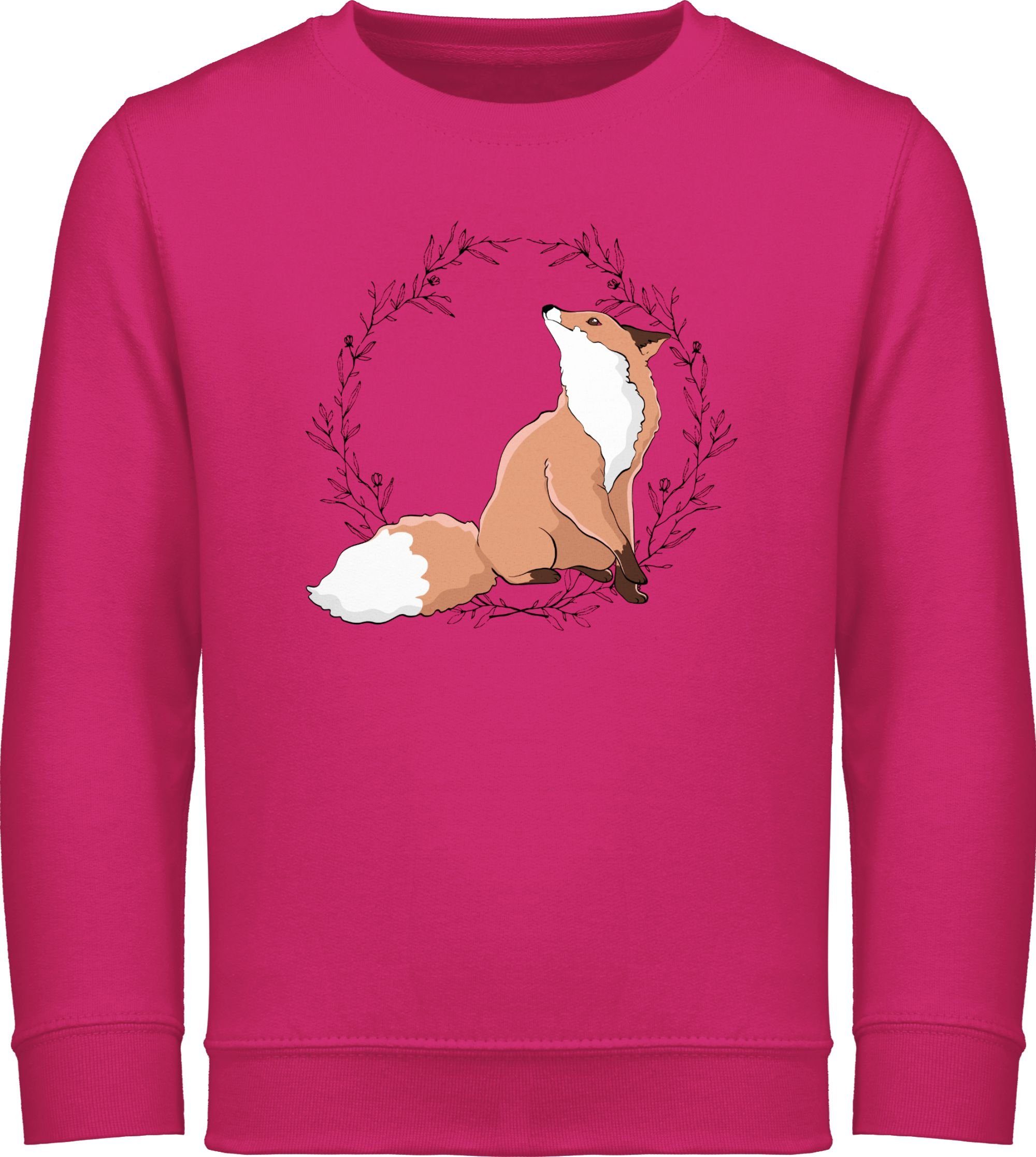 Print Animal Fuchs Shirtracer Fox 2 Fuchsia Sweatshirt Tiermotiv Gechenk