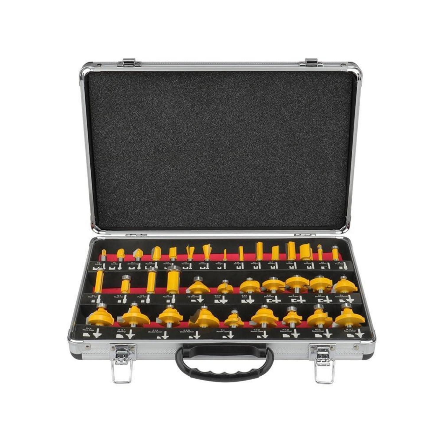 LuxusKollektion Fräsbohrer Fräser-Set 35-teilig 8 mm Schaft für Oberfräse Holz