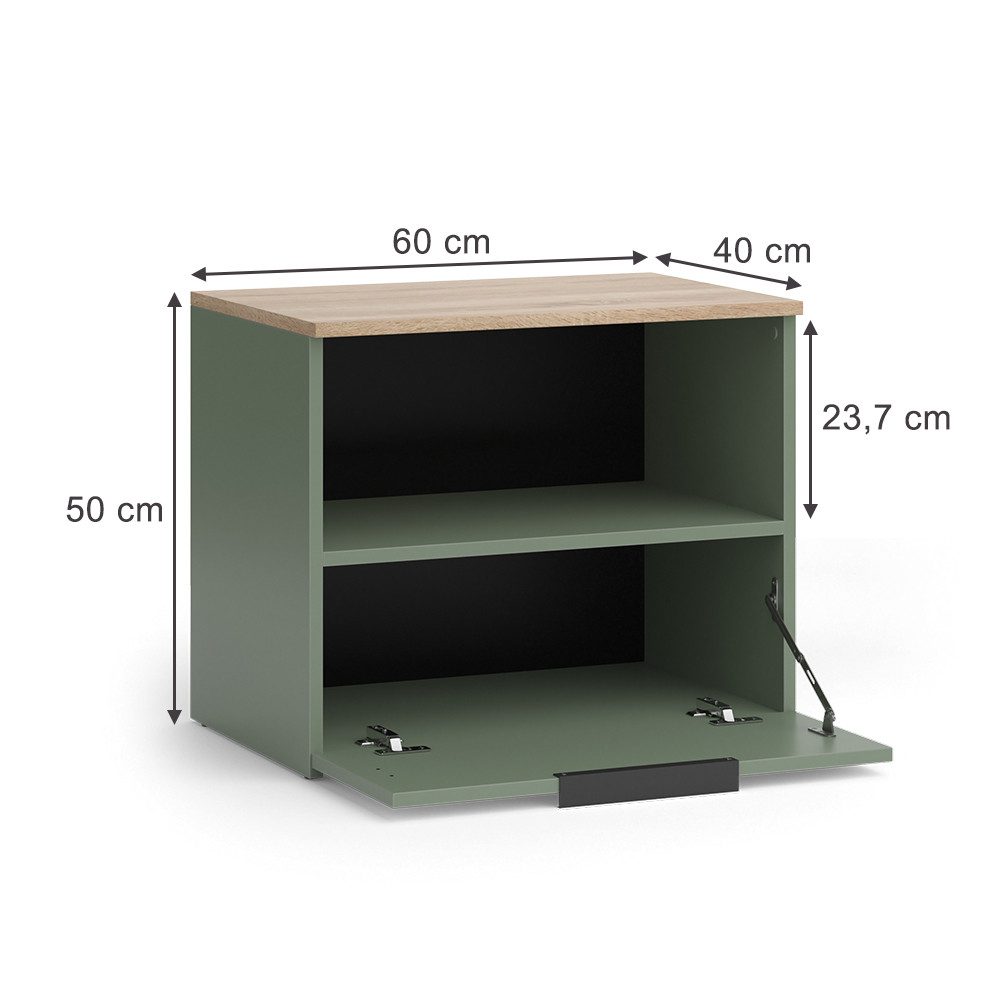 Vicco Highboard Wido, Grün/Sonoma, 60 x 50 cm mit klappe günstig online kaufen