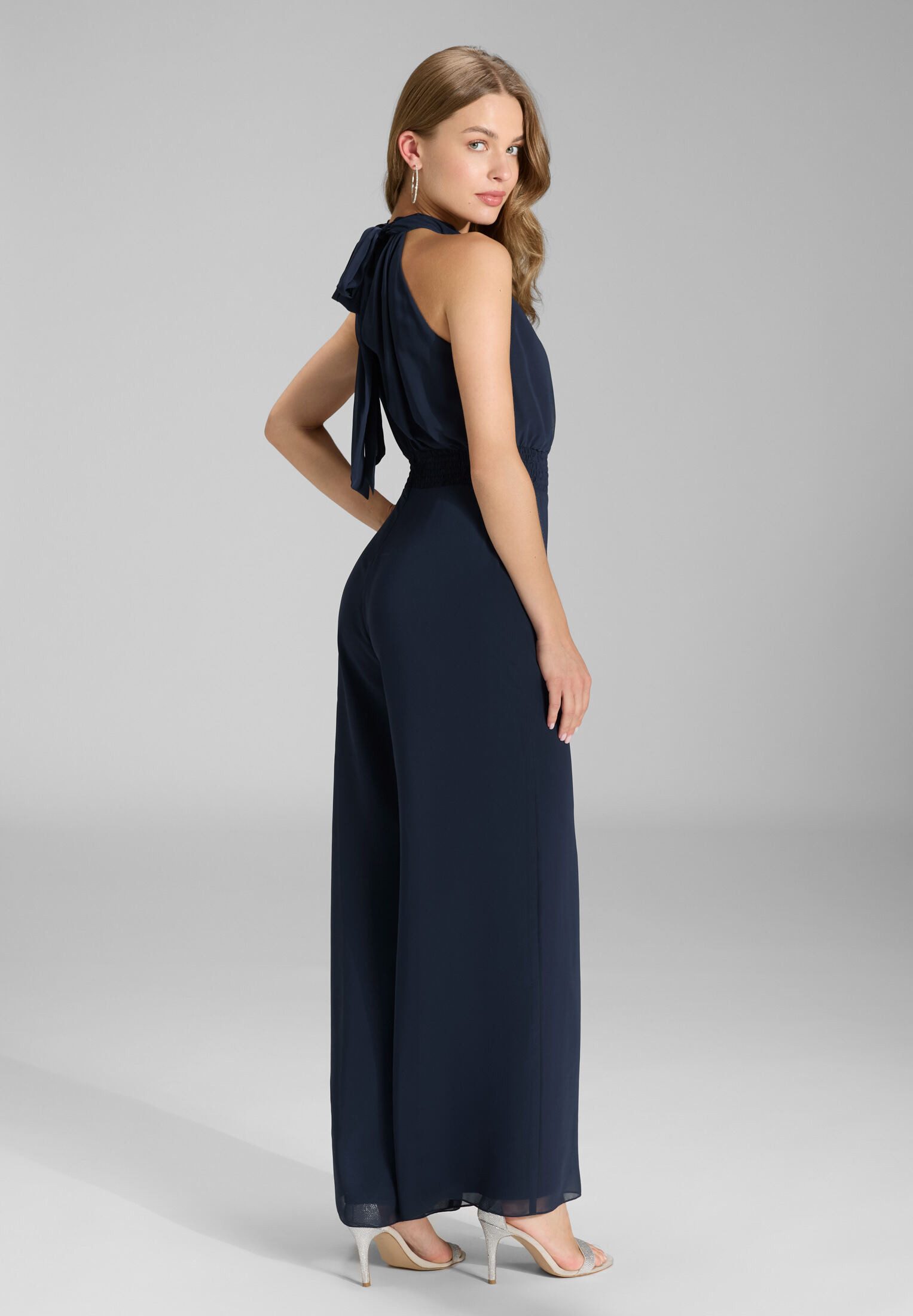 SWING Jumpsuit - Chiffon Jumpsuit mit Smokbund Oberteil in lockerer Passfor günstig online kaufen