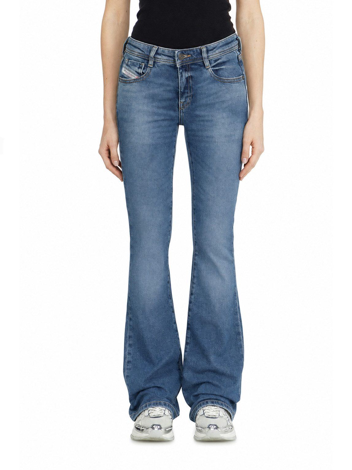 Diesel Bootcut-Jeans schmale, ausgestellte Beinform - D-EBBEY RNFAJ