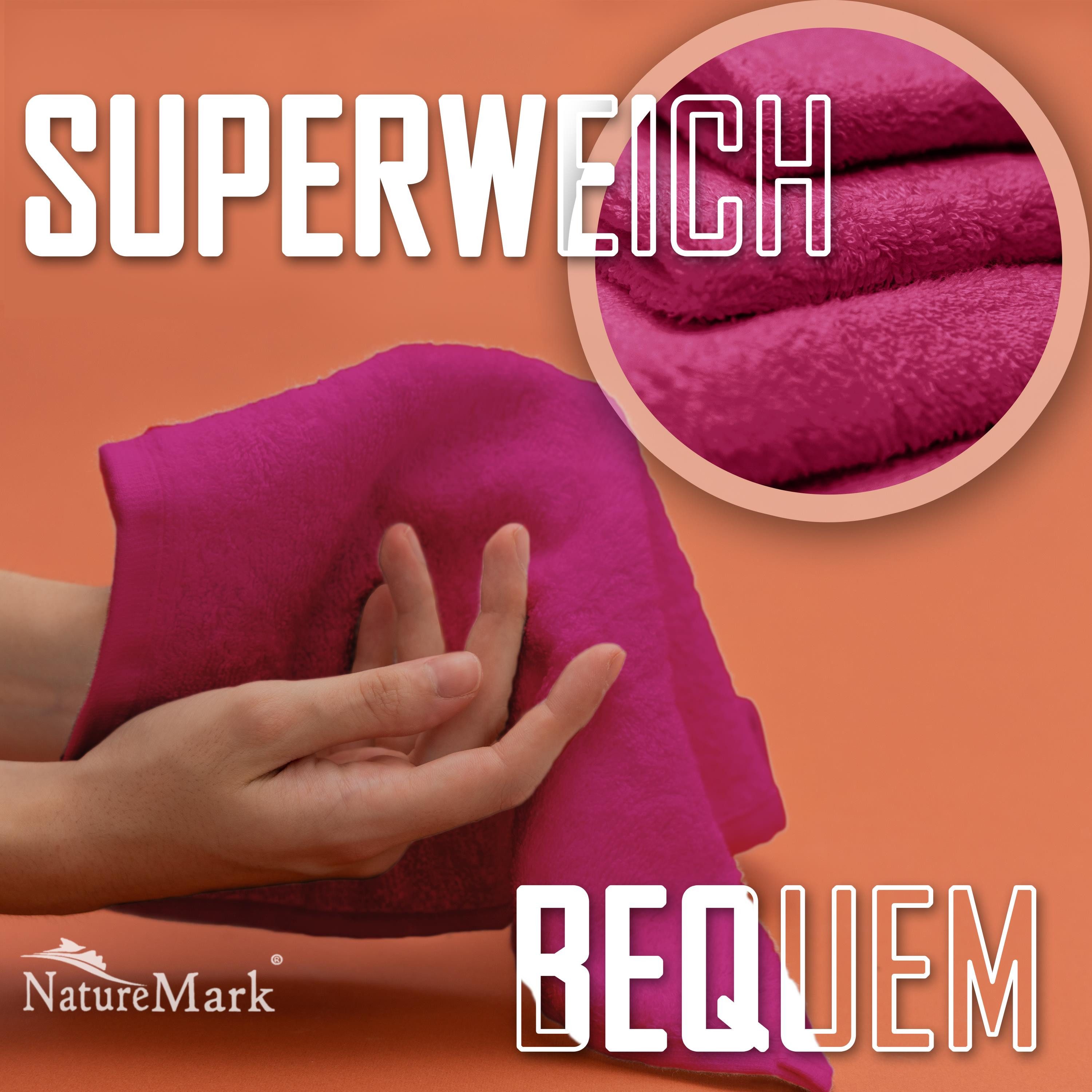 NatureMark Seiftuch 10er-Set Seiftücher 30x30cm 100% Baumwolle, (10-St), Frottier Waschlappen Seiflappen 30 x 30 cm, Pink – Bild 4 von 5