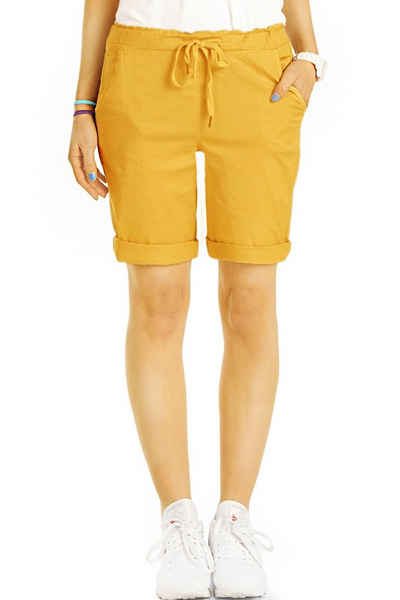 be styled Shorts Chino Stoff Shorts - Kurze lockere Hosen mit Kordelzug - Damen - h28a mit Kordelzug, in Unifarben, mit elastischem Bund