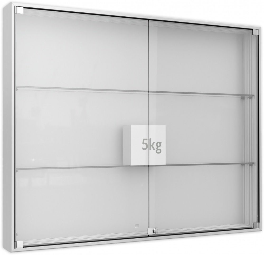 Dreifke® Vitrine Werbeanlagen mm 120 König abschließbar 1060x1350mm, Spitze für Ecken, Bautiefe, Innen, Schiebetür-Vitrine 9 DN