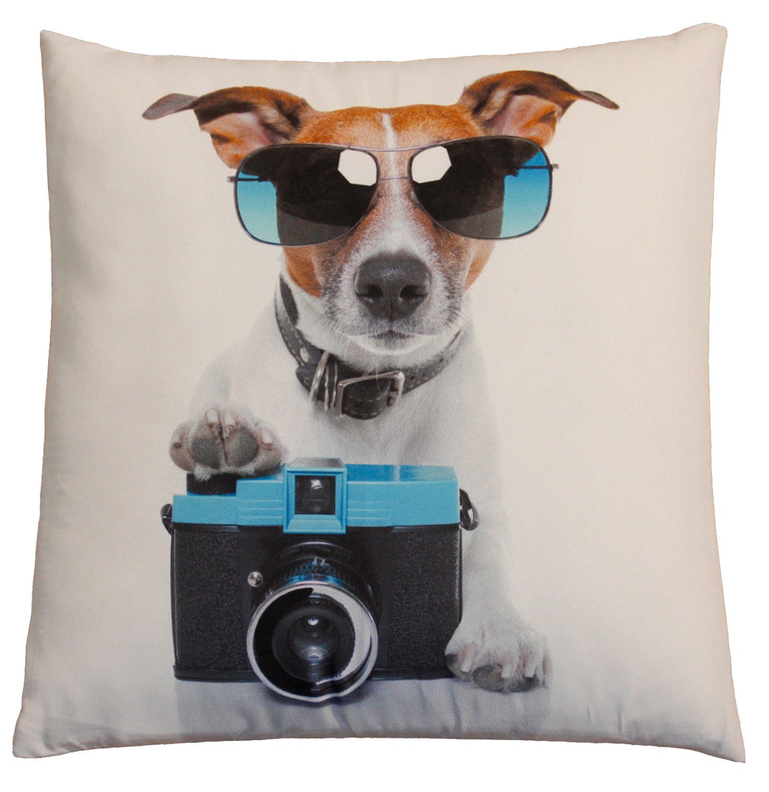 cm verschiedenen, Haus Fotodruck 30x30 (1 Deko Stück) Kissenbezug Kissenhülle Kissenhülle und Kissenbezüge Kamerahund