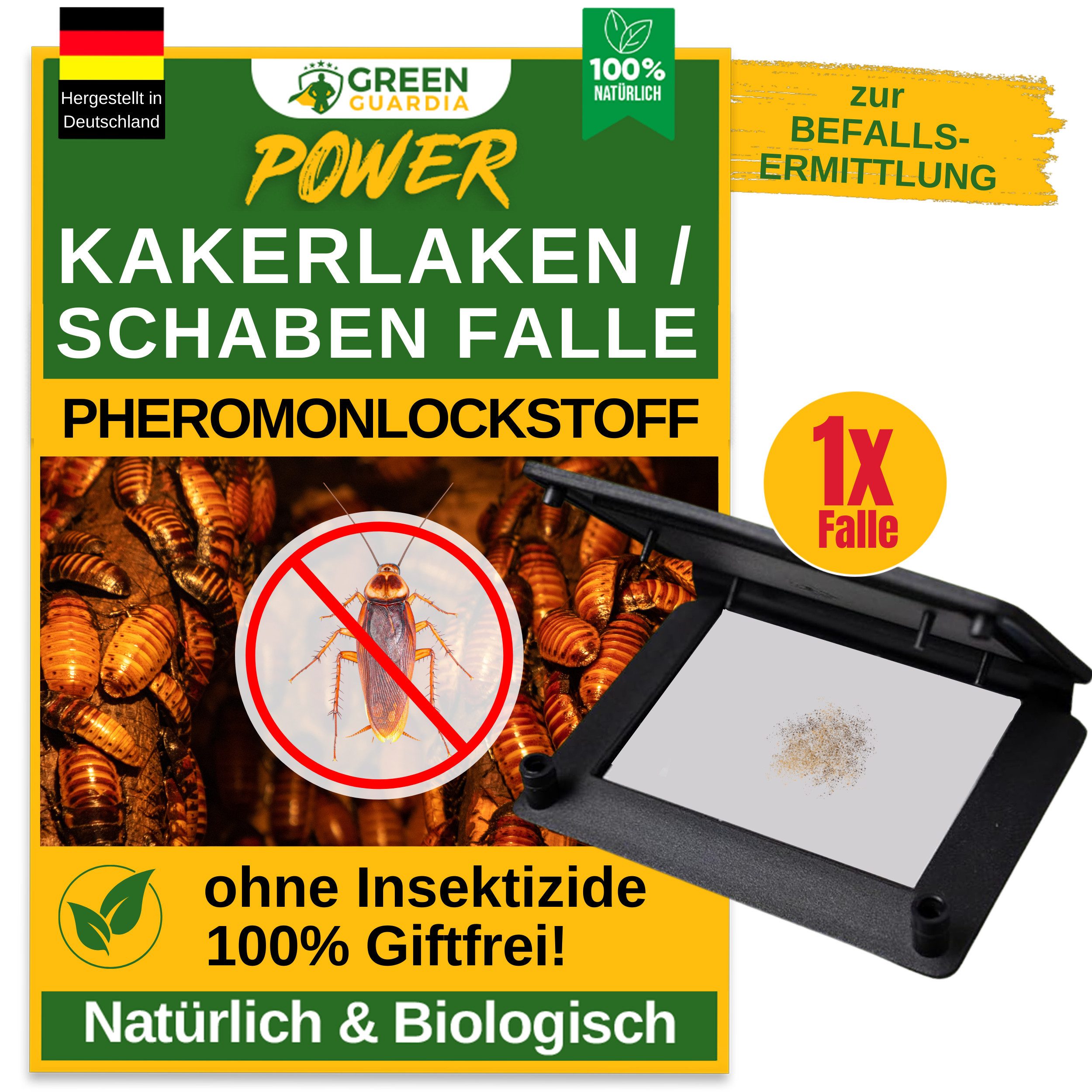 Insektenfalle Kakerlaken / Schaben Falle mit Pheromon-Lockstoff - insektizidfrei