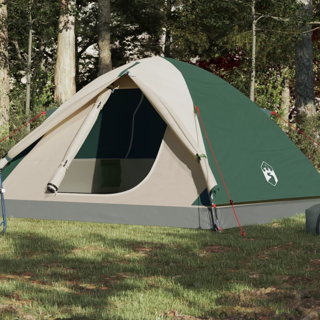 vidaXL Kuppelzelt 6-Personen Zelt Campingzelt Familienzelt Freizeitzelt 6 Personen Grün