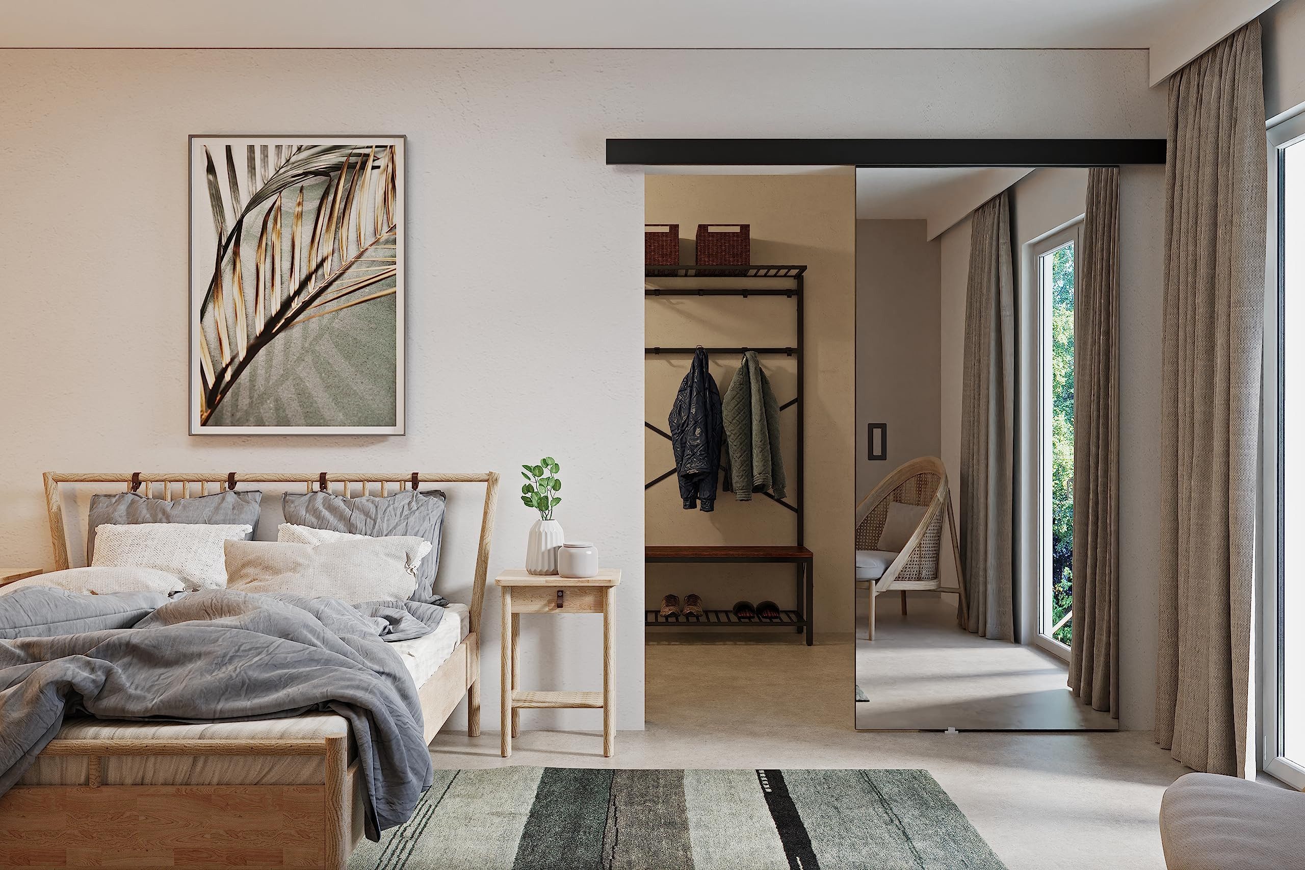 KIER FURNITURE Schiebetür MESTO mit Spiegel, Moderne Wandschiebetür – Unive günstig online kaufen