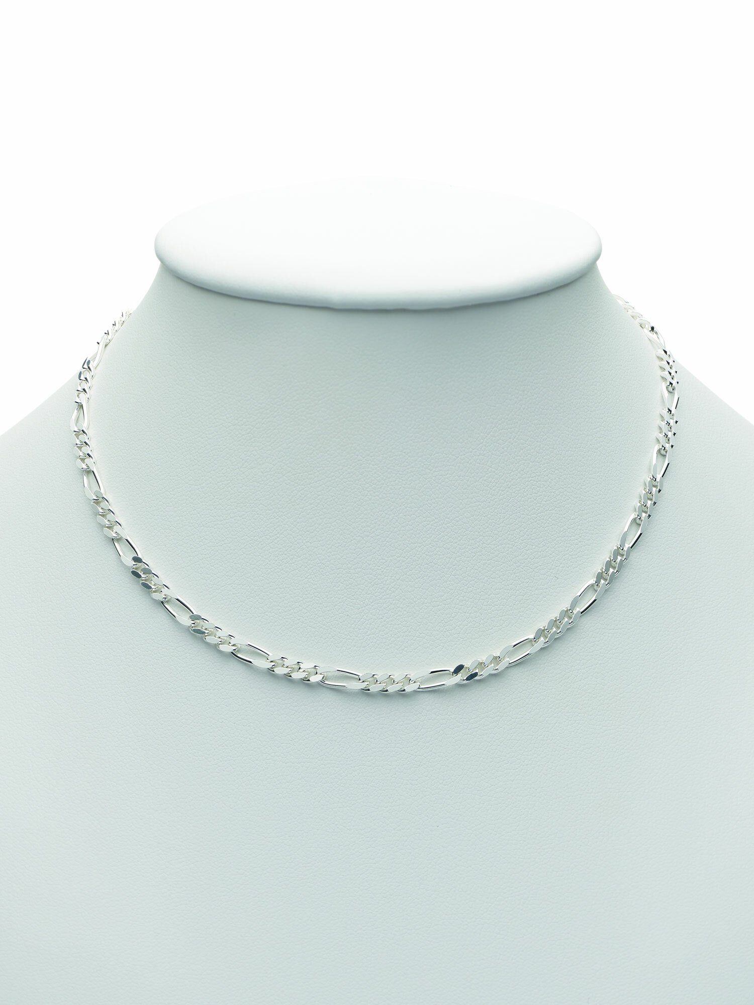 Adelia´s Silberkette 925 Silber Figaro Halskette 60 cm Ø 3,4 mm,  Silberschmuck für Damen