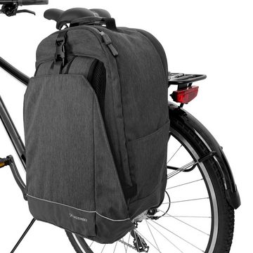 Wozinsky Fahrradrucksack Fahrradgepäckträger Fahrradrucksack mit Rahmen 2in1 30l schwarz