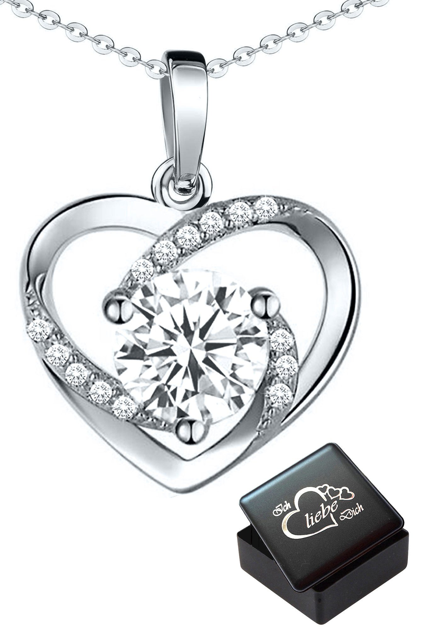 Limana Herzkette Kette mit Herz Anhänger 925 Silber Frauenkette Damenkette günstig online kaufen