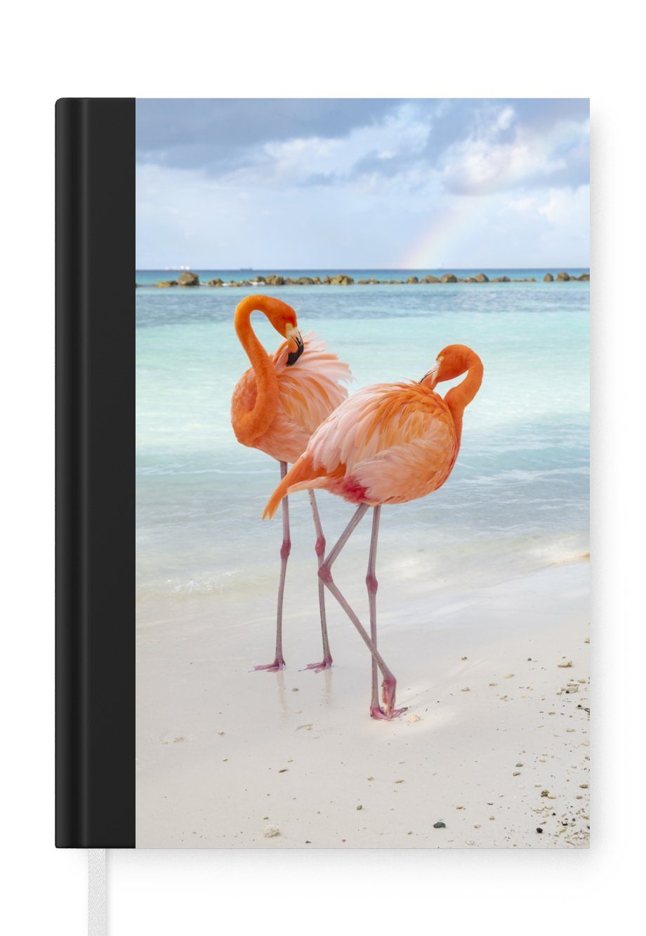 - Seiten, Sommer, Notizheft, Meer Merkzettel, Haushaltsbuch Notizbuch MuchoWow A5, Tagebuch, - Flamingo Journal, 98