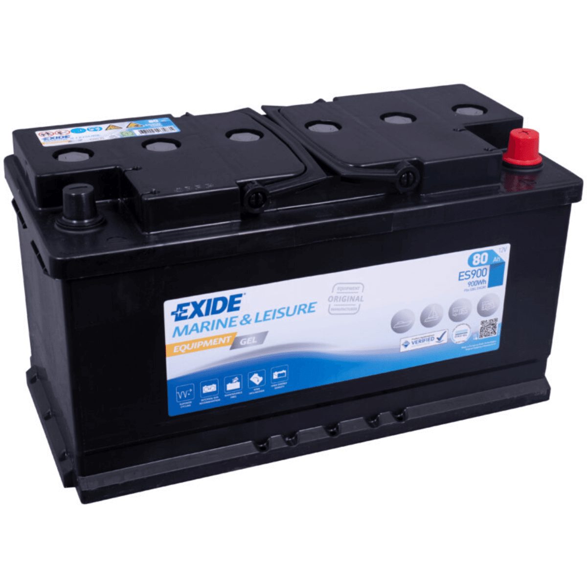 Exide Exide ES900 Gel Batterie 80Ah 12V Marine Multifit G80 Boot Wohnmobil Batterie, (12 V)