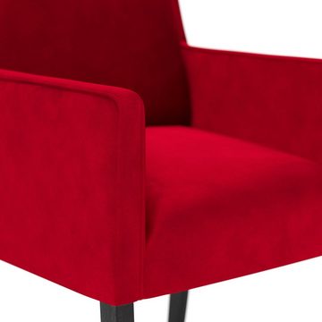 Home affaire Armlehnstuhl Elona, Sitz und Rücken gepolstert, Stuhlbeine aus Massivholz, Sitzhöhe 50 cm