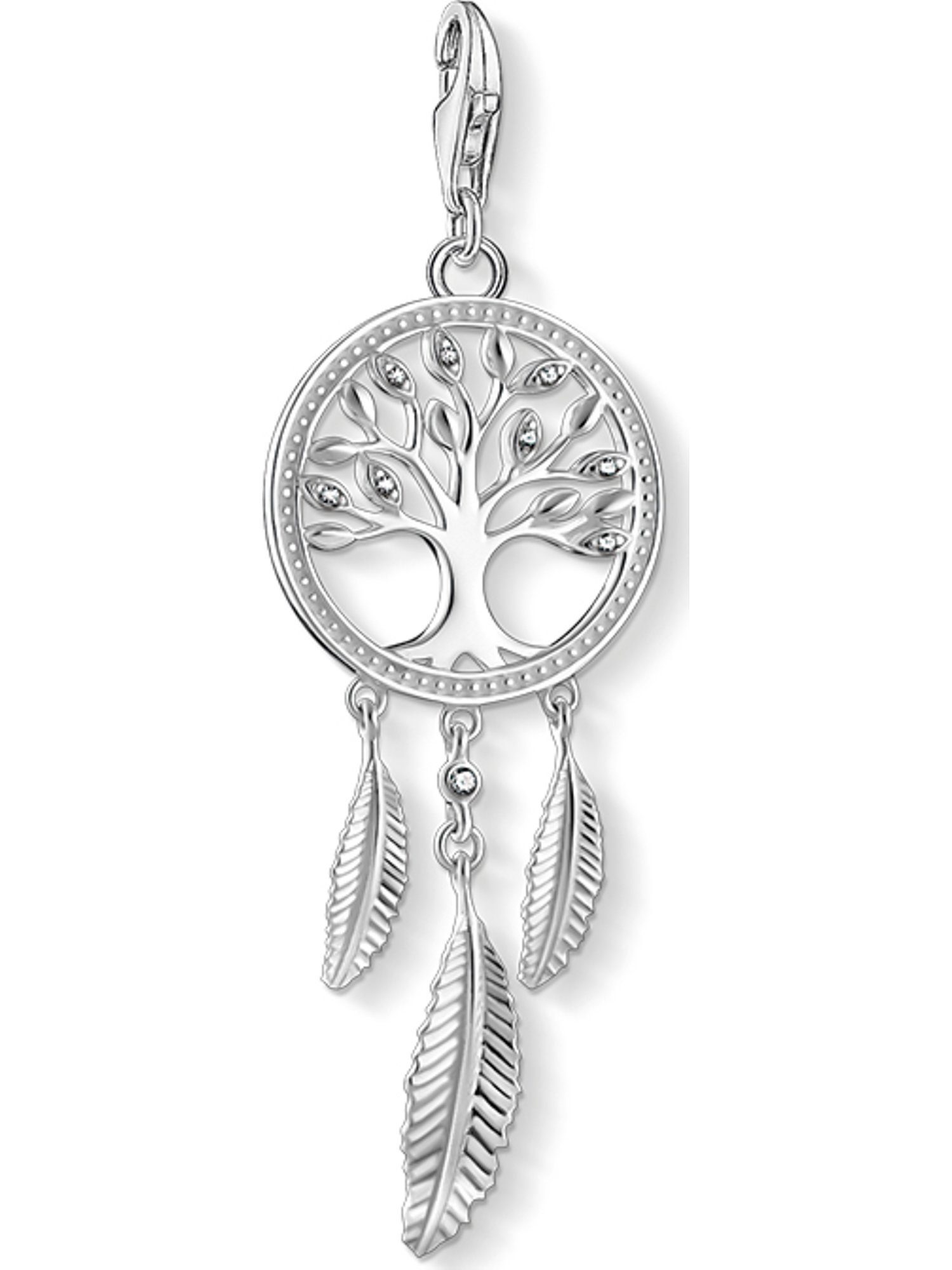 THOMAS SABO Kettenanhänger Thomas Sabo Damen-Charm 925er Silber Farbstein