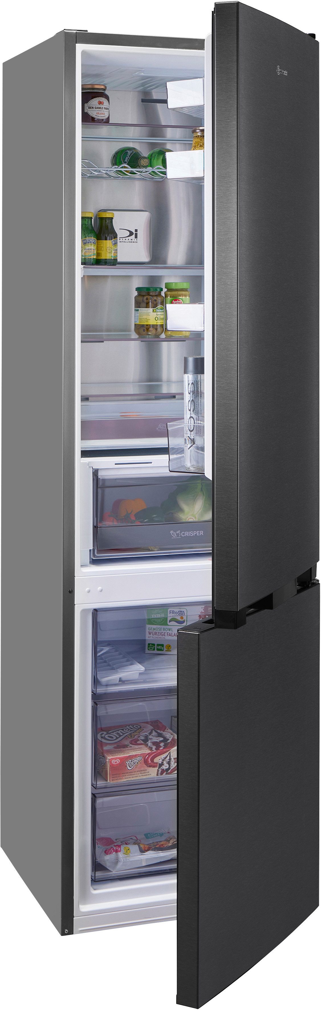 BAUKNECHT Kühl-/Gefrierkombination KGDNF 20AMD BL, 203,5 cm hoch, 59,5 cm breit, Viel Platz für den Wocheneinkauf und frische Lebensmittel