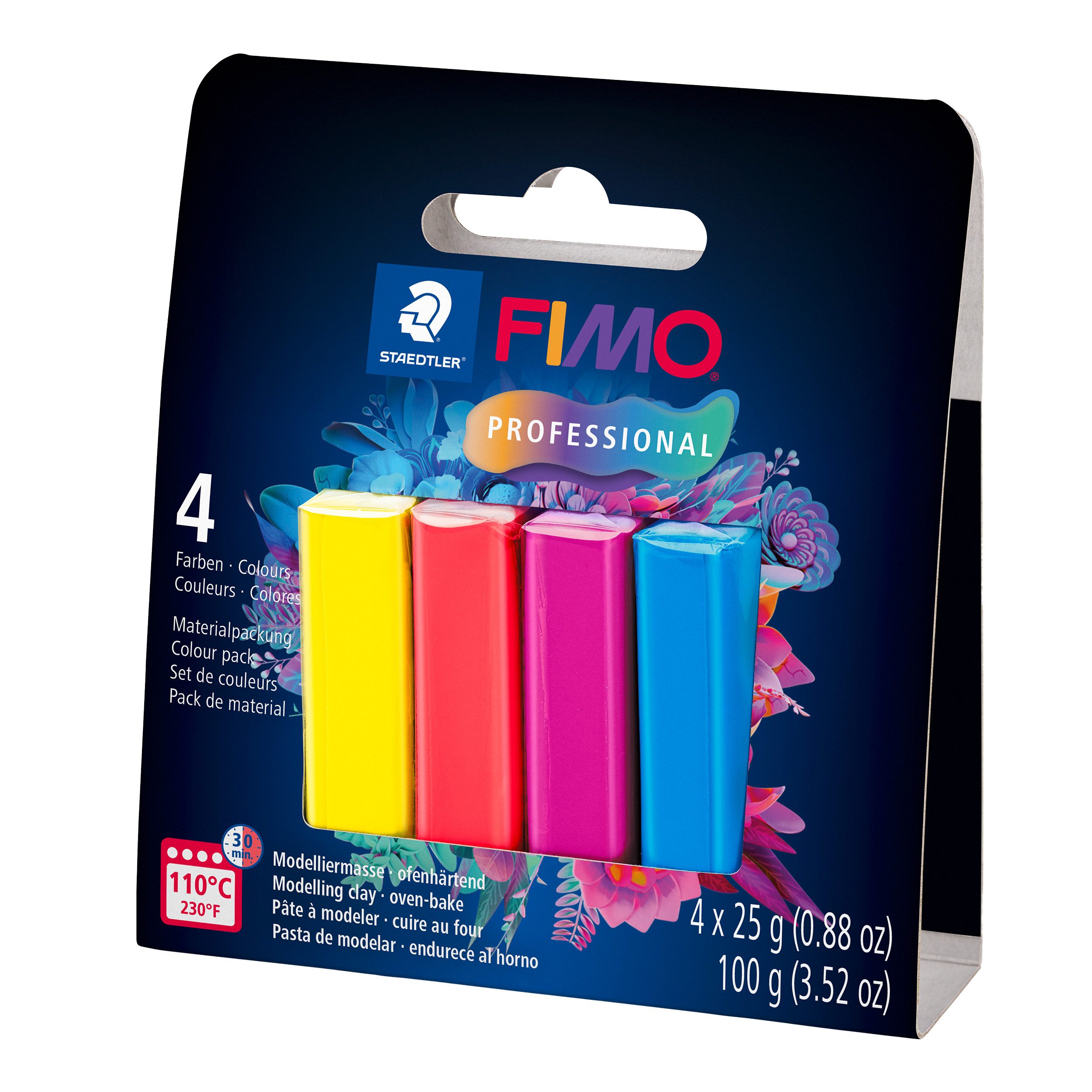 FIMO Modelliermasse Professional, 4 Farben