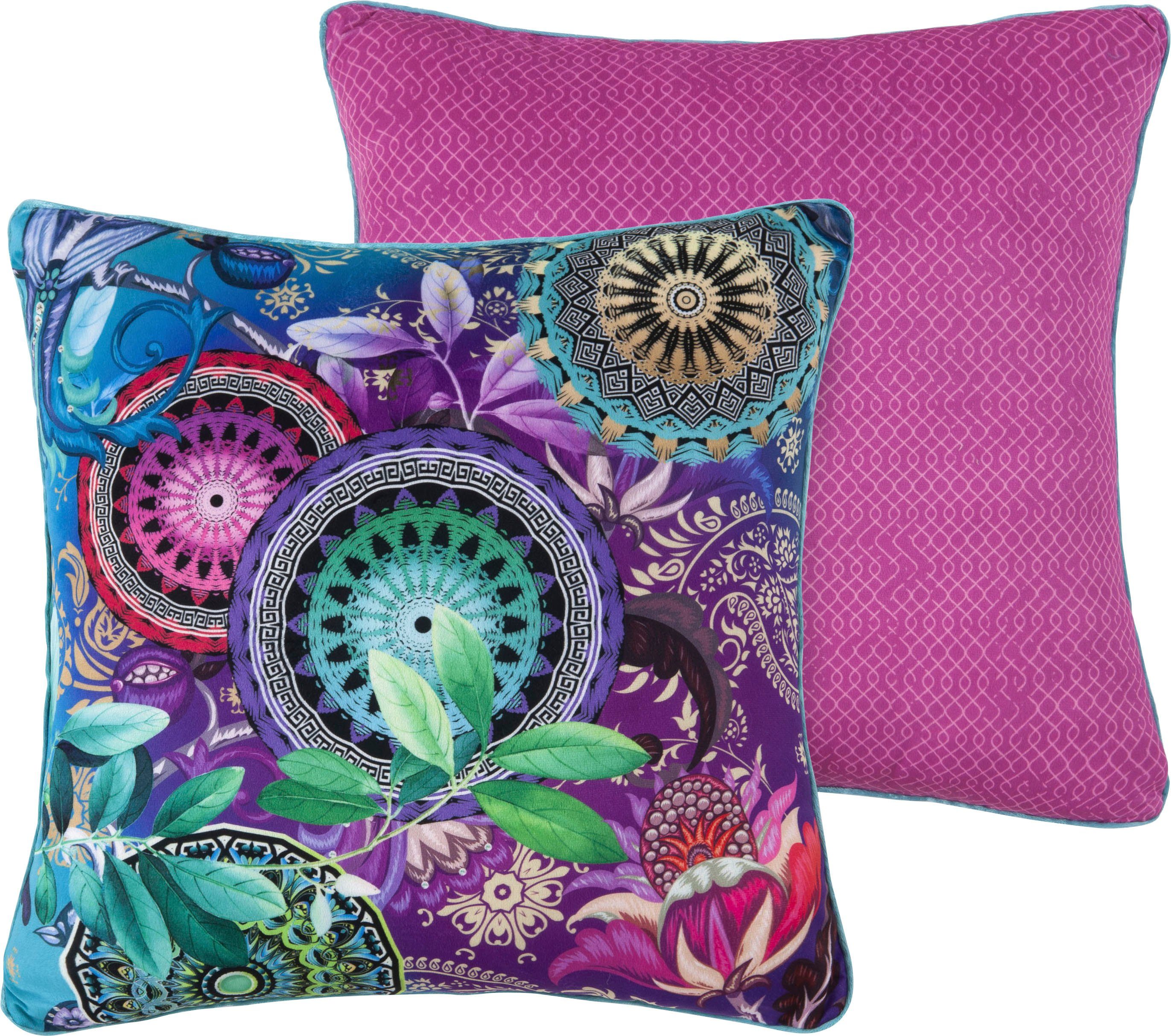 hip Декоративные подушки Axelle, Mit Füllung, 1 Stück, Biese, 30x60, Wendeoptik, Weich, Mandala, Lila