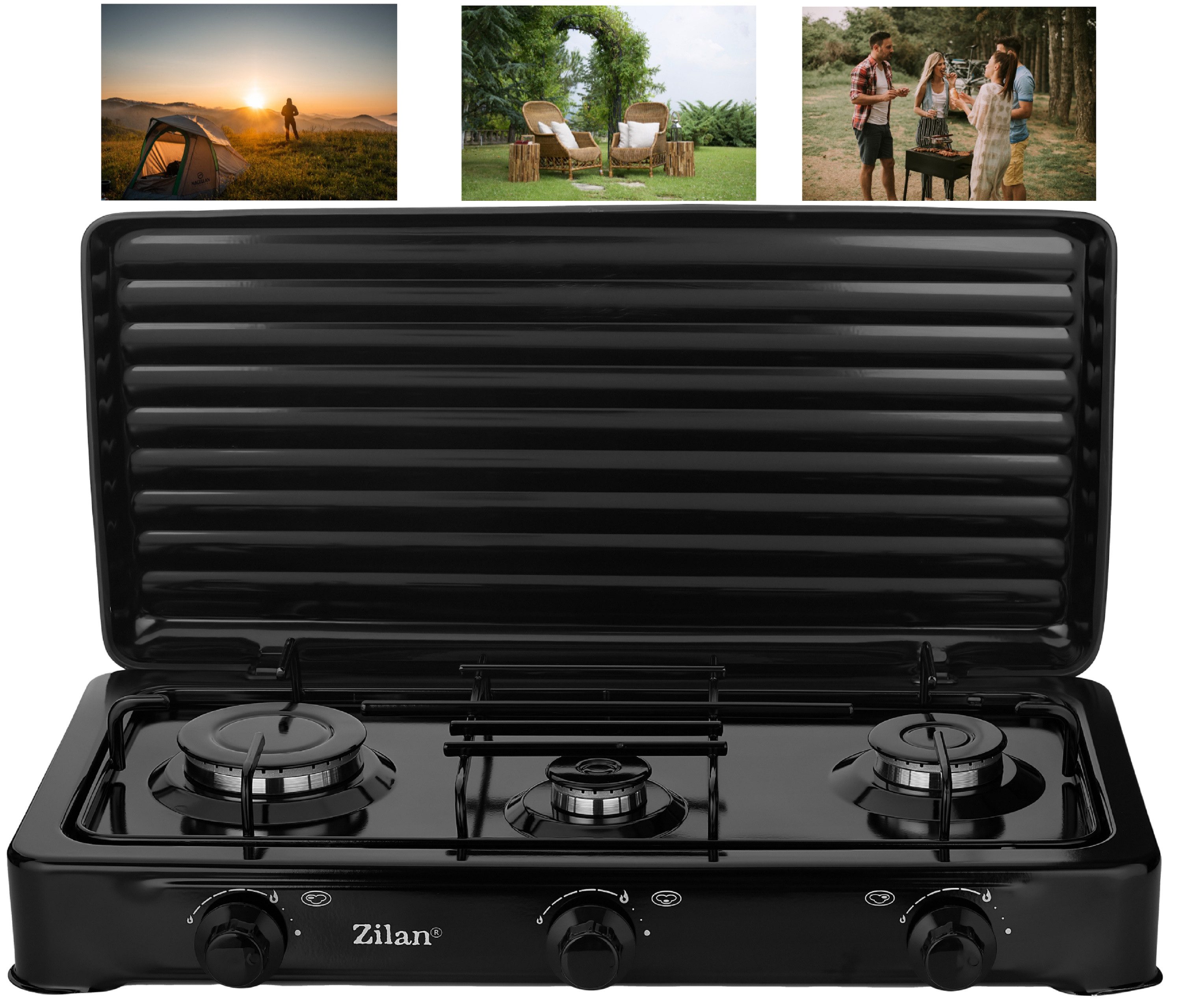Zilan Gaskocher ZLN-0032, (Set), Nutzbar mit Butan / Propan - Gas oder LPG-Mischung (Flüssiggas)