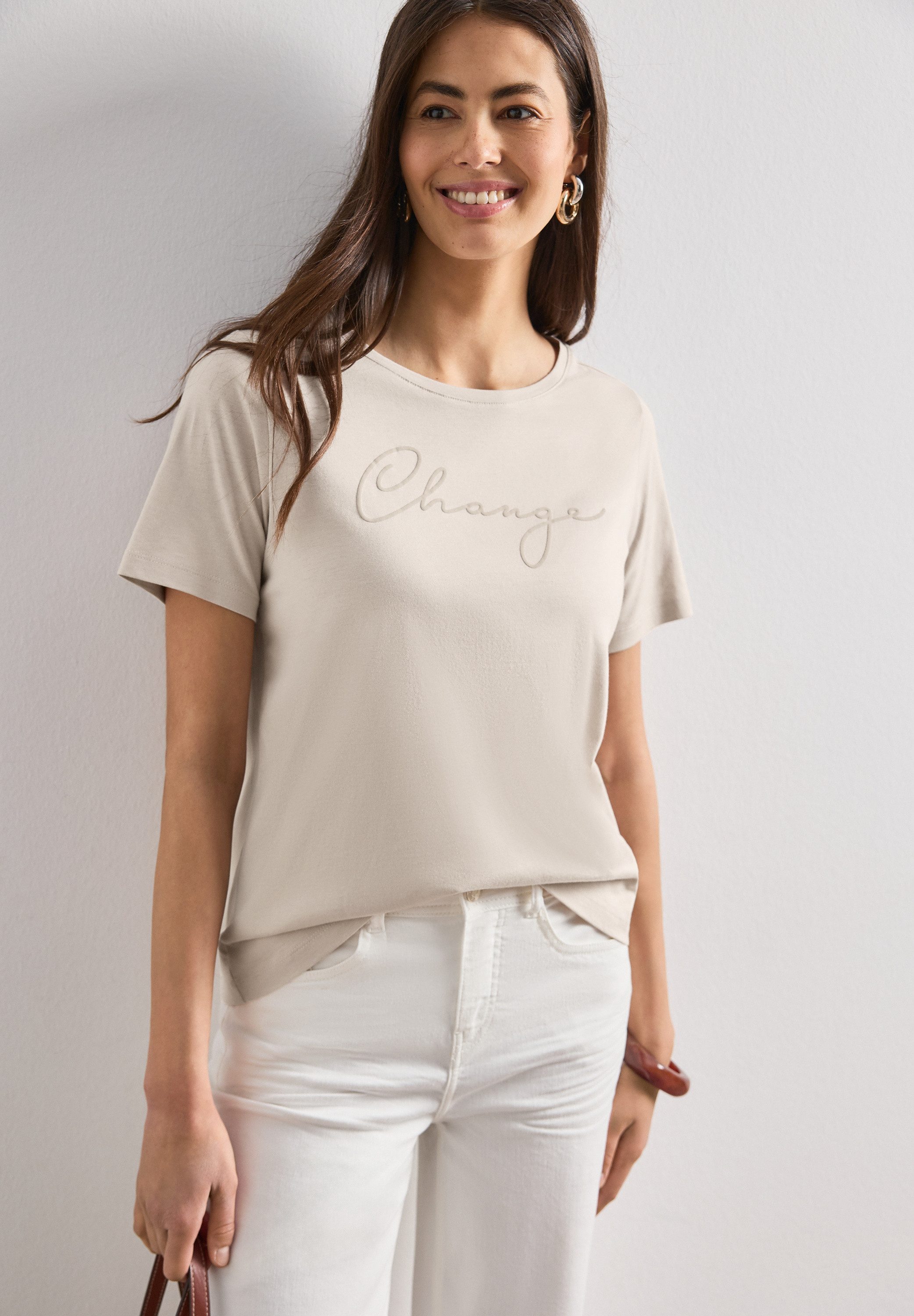 STREET ONE Kurzarmshirt Sommershirt mit Working