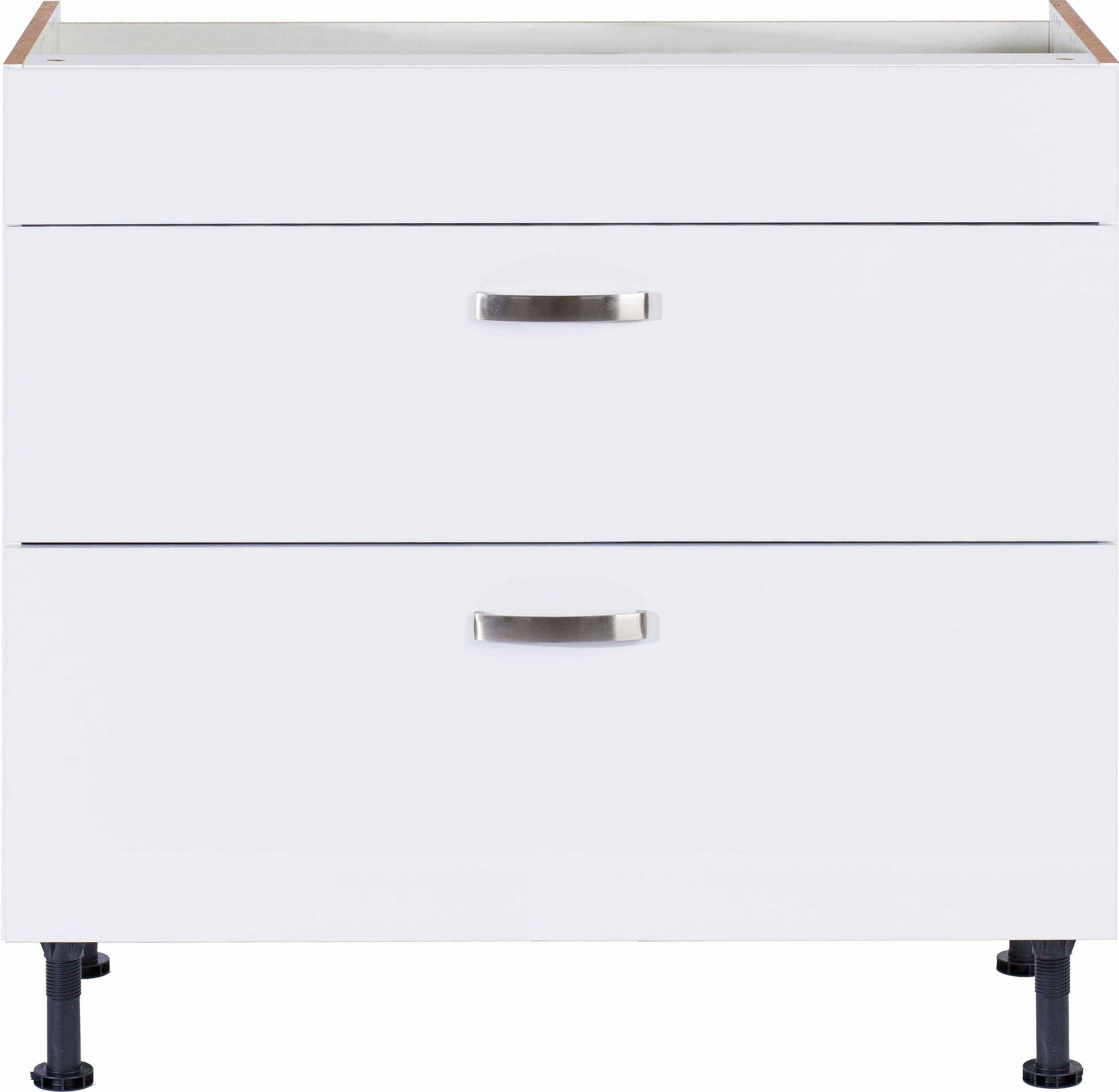 KOCHSTATION Kochfeldumbauschrank KS-Cara Breite 90 cm, mit Vollauszügen und Soft-Close-Funktion