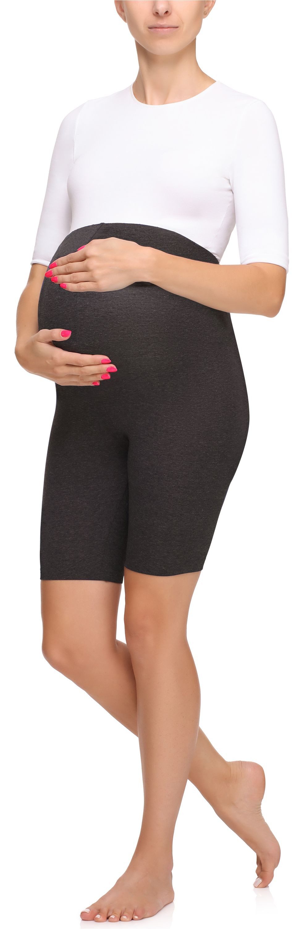 Merry Style Umstandsleggings Damen Kurze Umstandsleggings aus Viskose MS10-299 (1-tlg) elastischer Bund