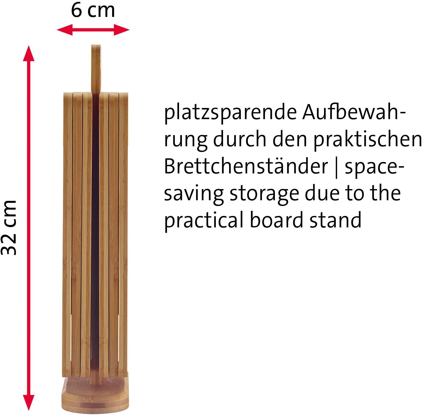 Frühstücksbrett, Bambus, (Set, 7-St., WESTMARK Halter) 1 Brettchen, 6