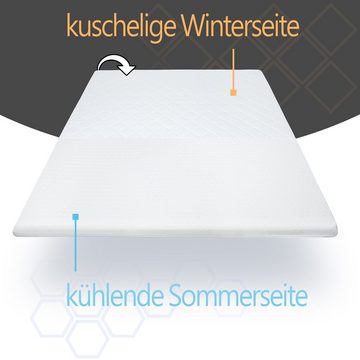 Topper Sommer-Wintertopper bequeme Matratzenauflage für Bett & Boxspringbett, wonello, 6 cm hoch, Kaltschaum, Matratzentopper mit kühlender Sommerseite, zertifiziert & waschbar