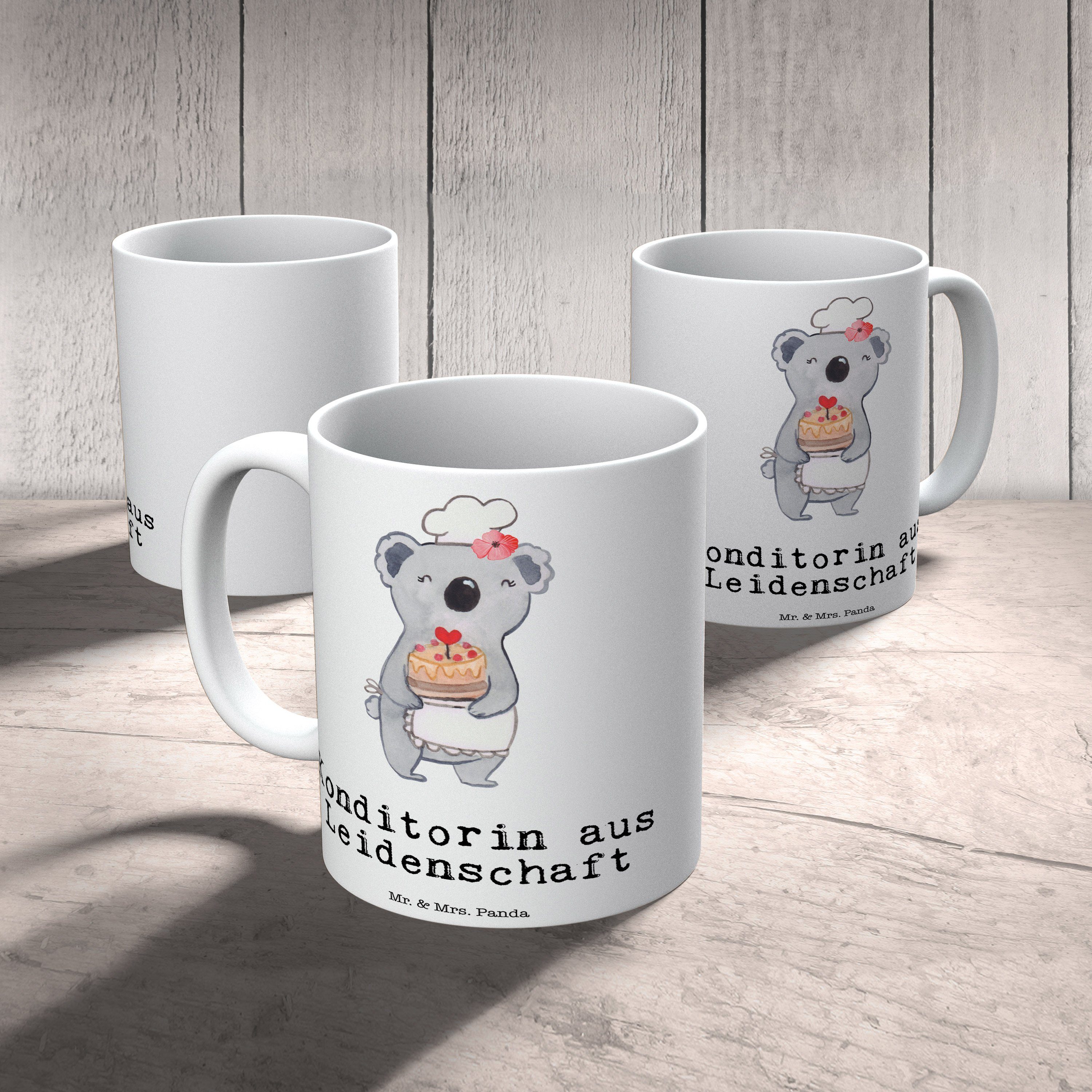 Leidenschaft Kollegin, Tasse Geschenk, Panda Weiß Keramik - Mrs. Konditorin Kaffeetasse, & Mr. - aus