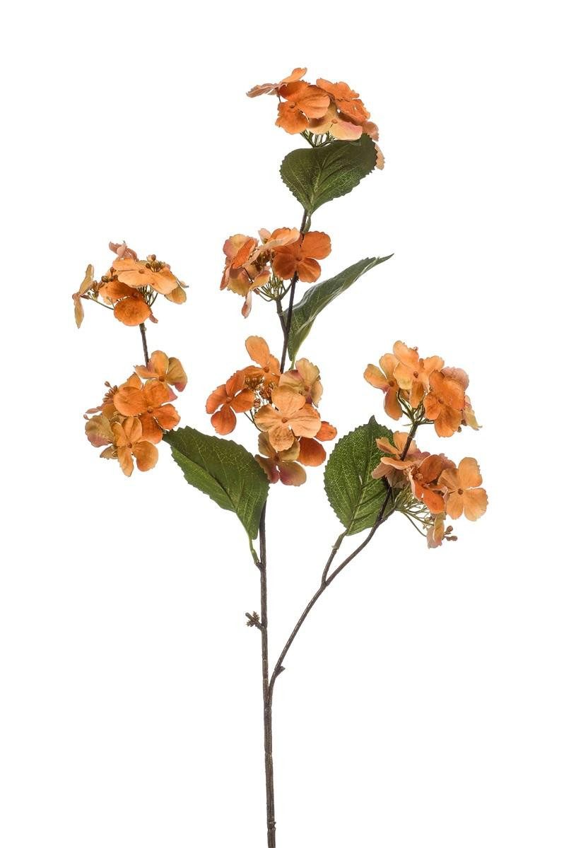 Kunstzweig Kunstblumen Zweig Hortensie Clary, orange, 80cm Hortensie, artplants, Höhe 80.0 cm
