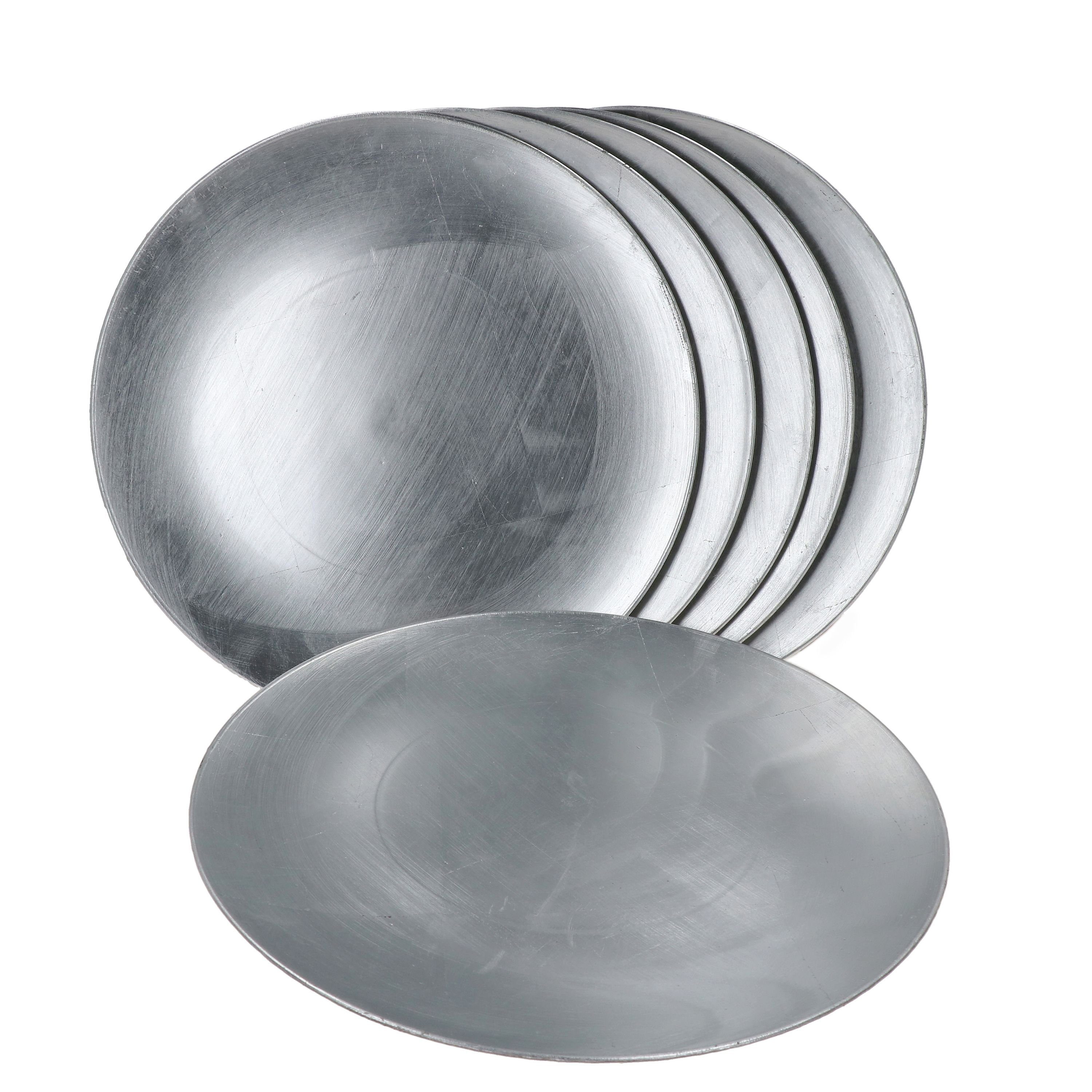 Servierplatte 6er Set Platzteller Metallic Silber 33cm