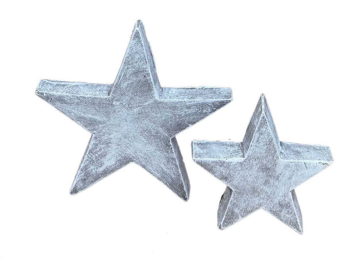 Stone and Style Gartenfigur Steinskulptur 2er Set Sterne, frostfest, massiv