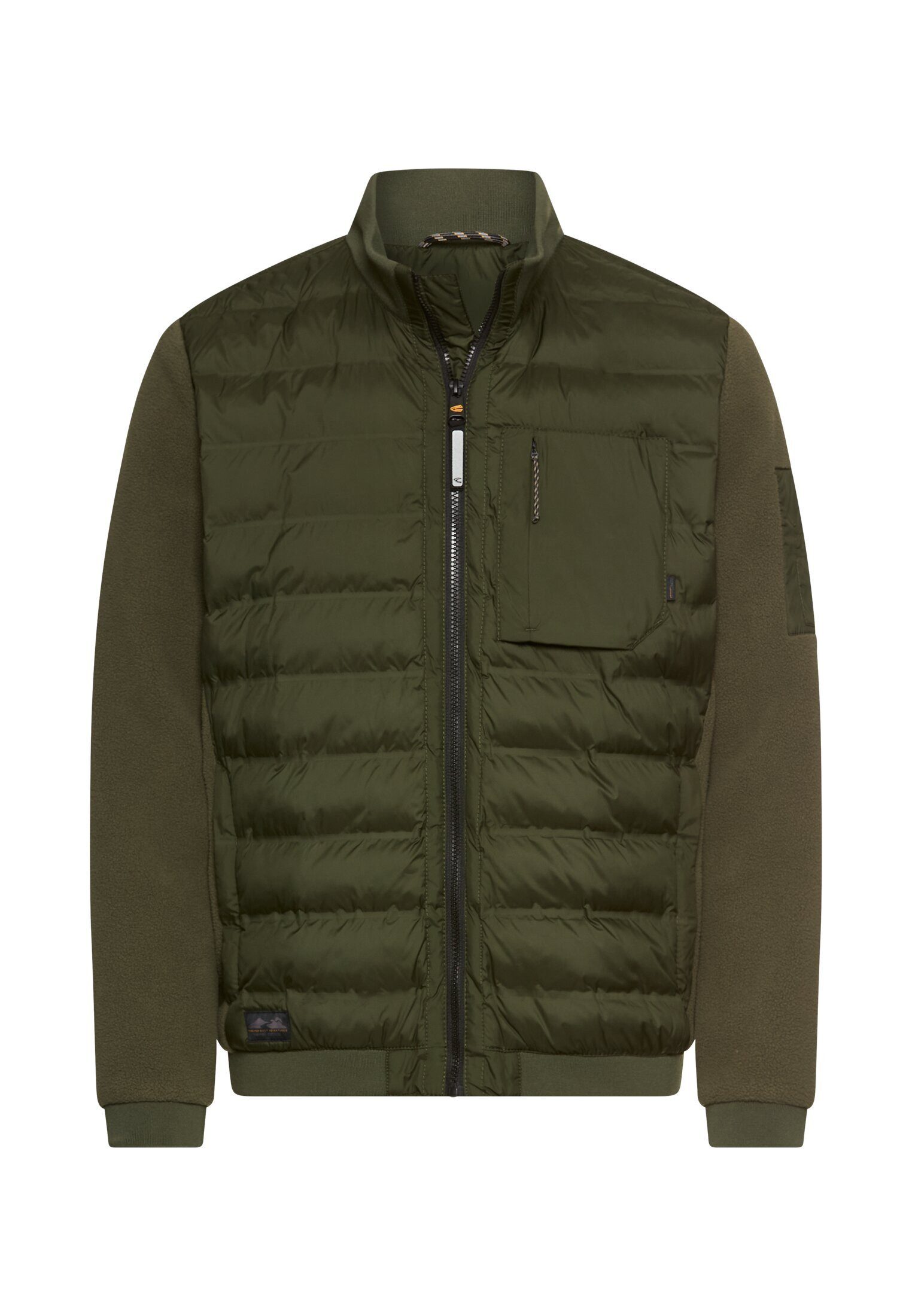 camel active Blouson im Stepp-Fleece-Mix Langarm Markenlabel