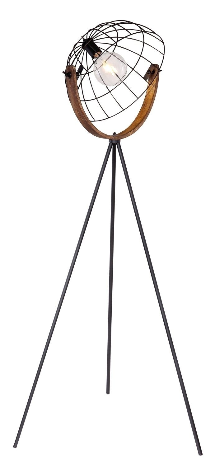 Globo Stehlampe Dreibeinleuchte NETTY, Höhe 160 cm, Schwarz matt, ohne Leuchtmittel, Metall