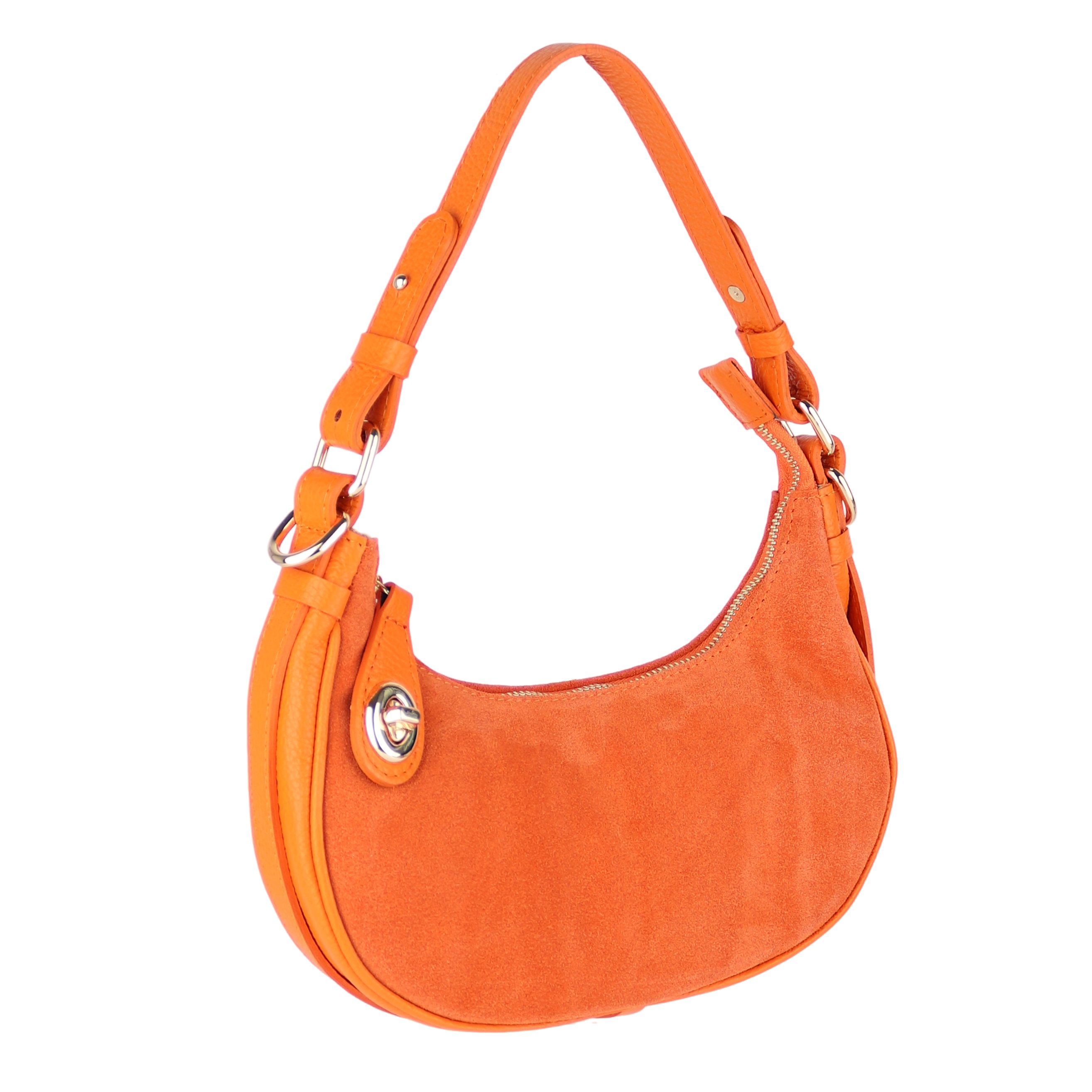 Umhängetasche Damen aus Echtleder, Wildleder, Made in Italy
