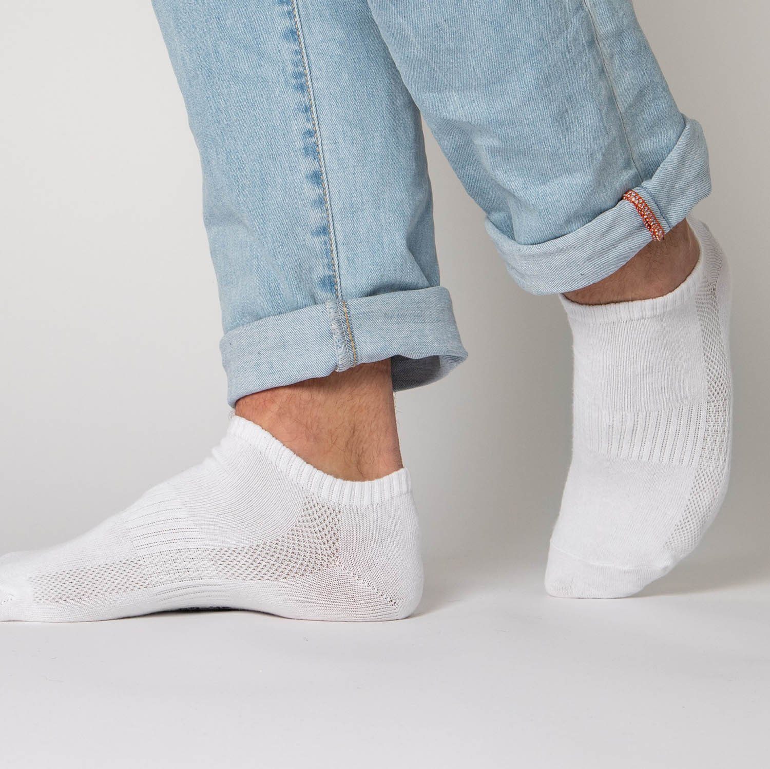Sneakersocken Bio-Baumwolle Socken 5x Blk, (Modell: Wht 5x Pack 10er aus Herren OCCULTO Sneaker Johannes) (10-Paar)