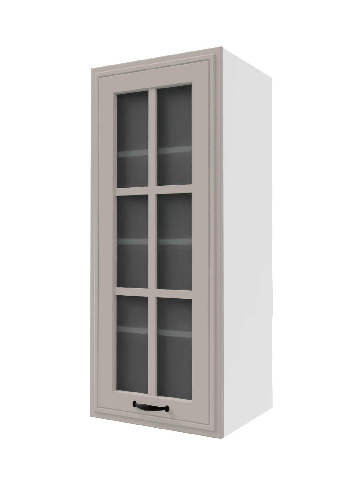 Feldmann-Wohnen Hängevitrine Salo (Türscharniere mit Soft-Close-Funktion, 1-St., mit aufgesetzten 3D Kassettenfronten und formschönen Metallgriffen) 40x32,5x96cm eiche artisan - indigo supermatt (SL-W4S/40)