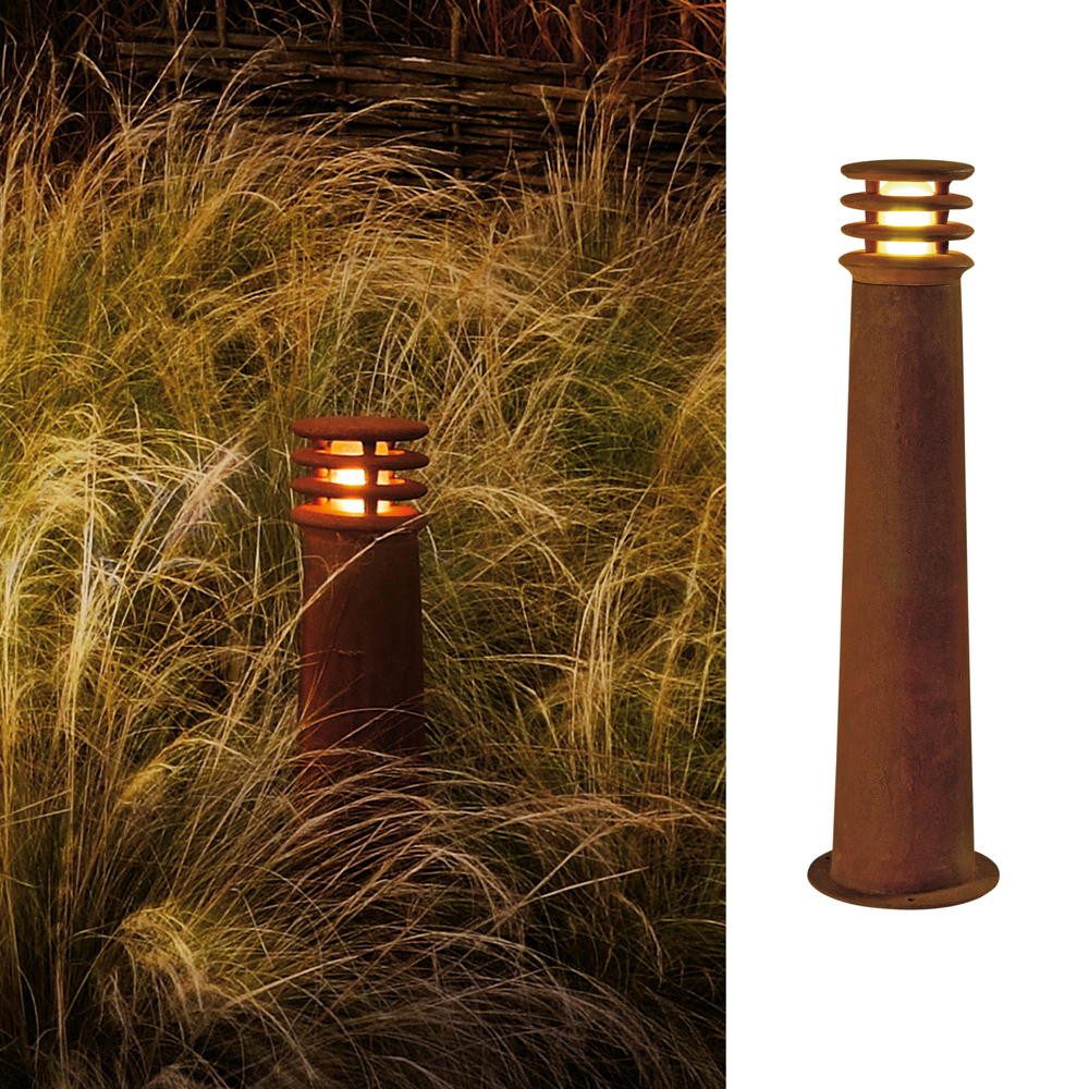 SLV Außen-Stehlampe Wegeleuchte Rusty, rund, IP55