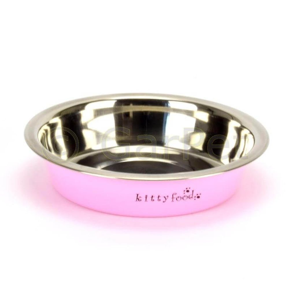 Napf Katzennapf Katzen Futternapf Wassernapf rosa blau flach Edelstahl