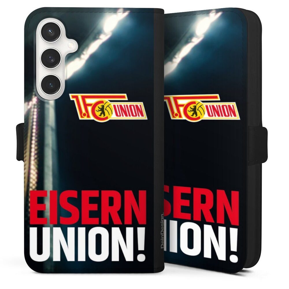 DeinDesign Handyhülle Fanartikel 1. FC Union Berlin Fußball Eisern Union Typo, Samsung Galaxy S24 FE 5G Hülle Handy Flip Case Wallet Cover