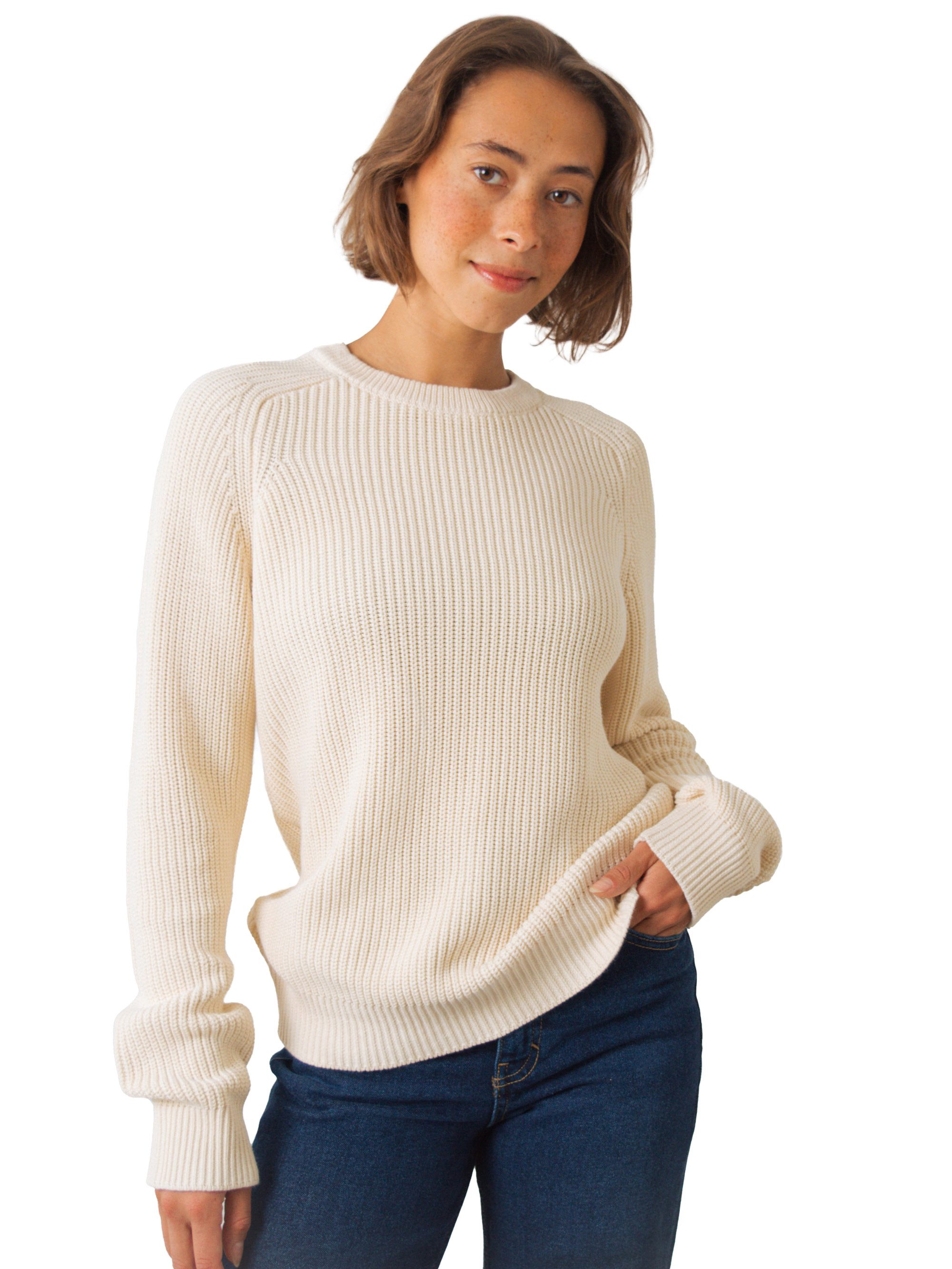 HONEST BASICS Rundhalspullover aus schwerem Strick günstig online kaufen