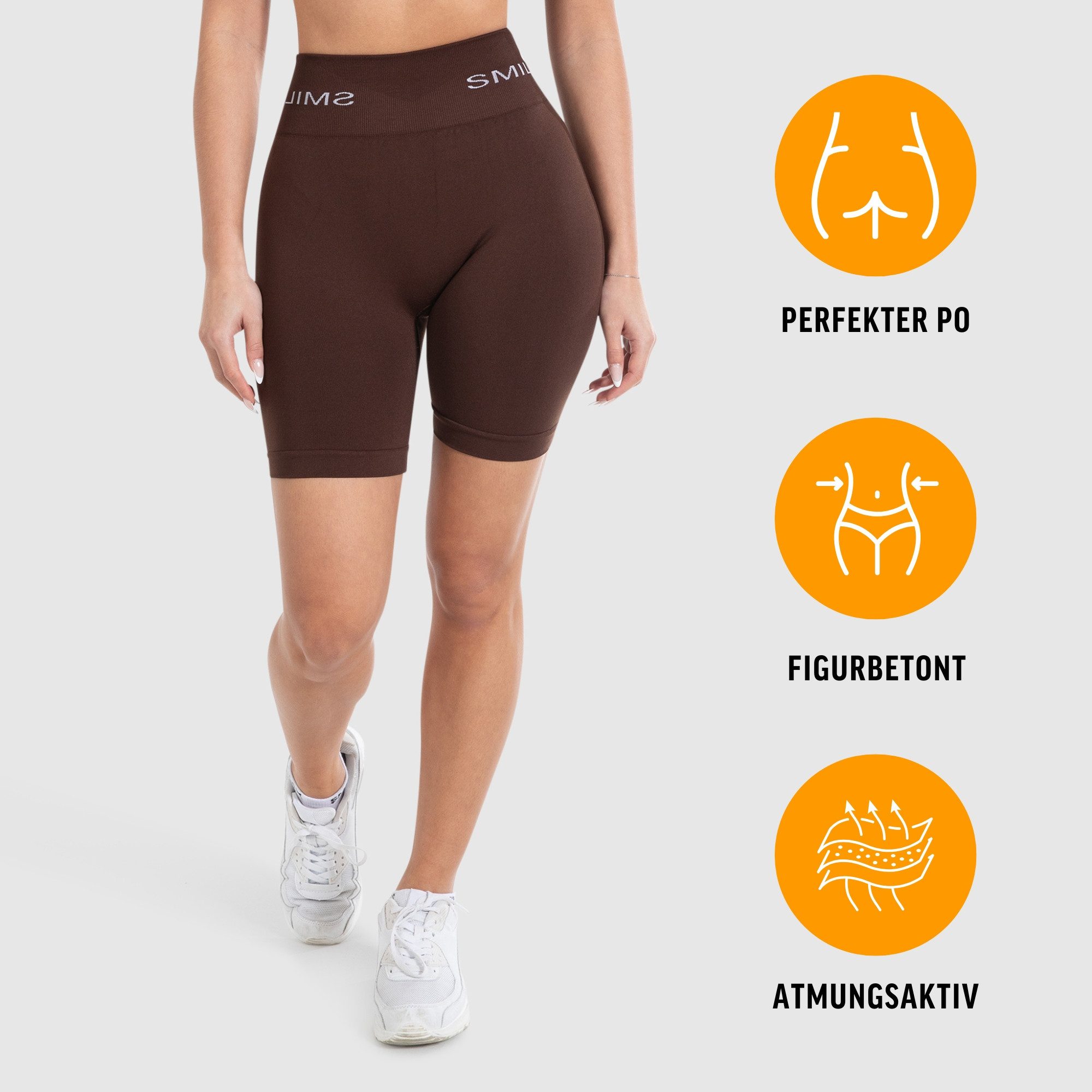 Smilodox Shorts Azura, Seamless Booty Scrunch Radlerhose mit Schriftzug Yog günstig online kaufen