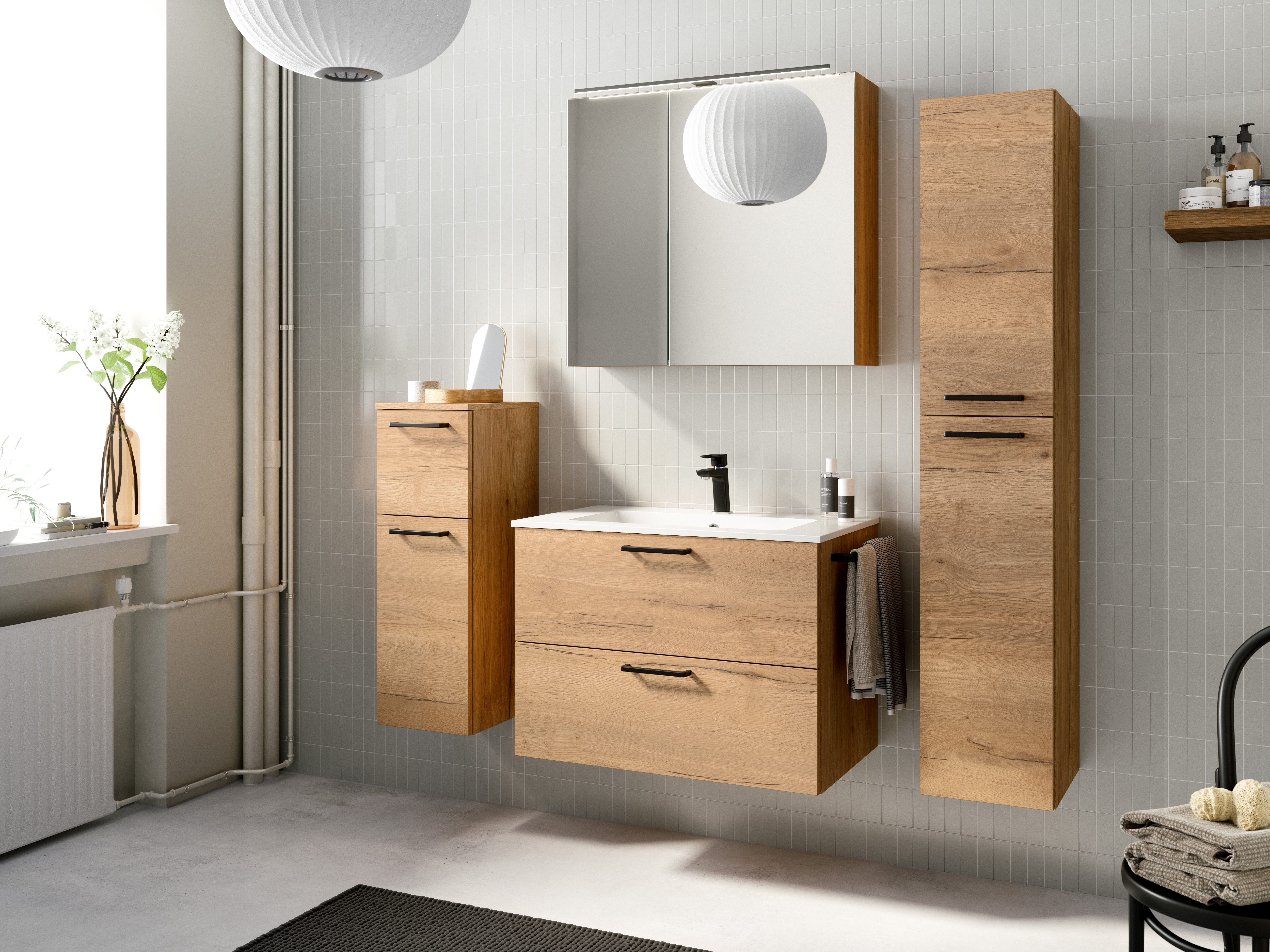 nobilia® Badmöbel-Set Tolvina, (4-St., vormontiert, mit günstig online kaufen
