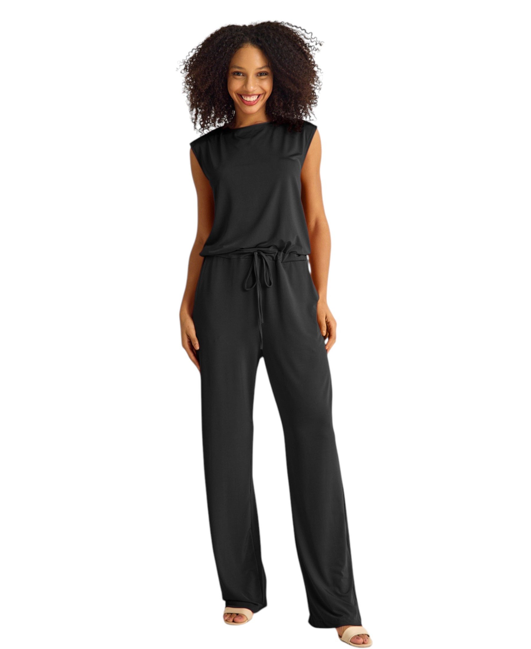 fashionshowcase Overall Overall Eleganter Damen Jumpsuit aus Stretch-Jersey Einteilig