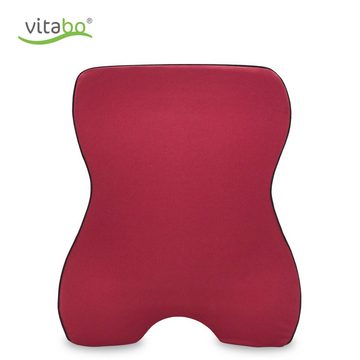 Vitabo Rückenkissen Vitabo Rückenkissen mit Memory-Funktion – ergonomisches Lendenkissen I Lordosenstütze Rückenstütze für Büro Auto (Rot), 1-tlg.