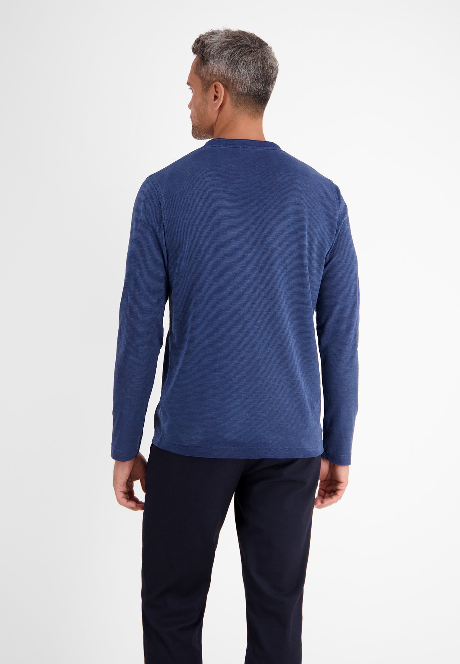 BLUE mit Serafinoshirt Sweatshirt LERROS STORM LERROS Fineliner-Streifen