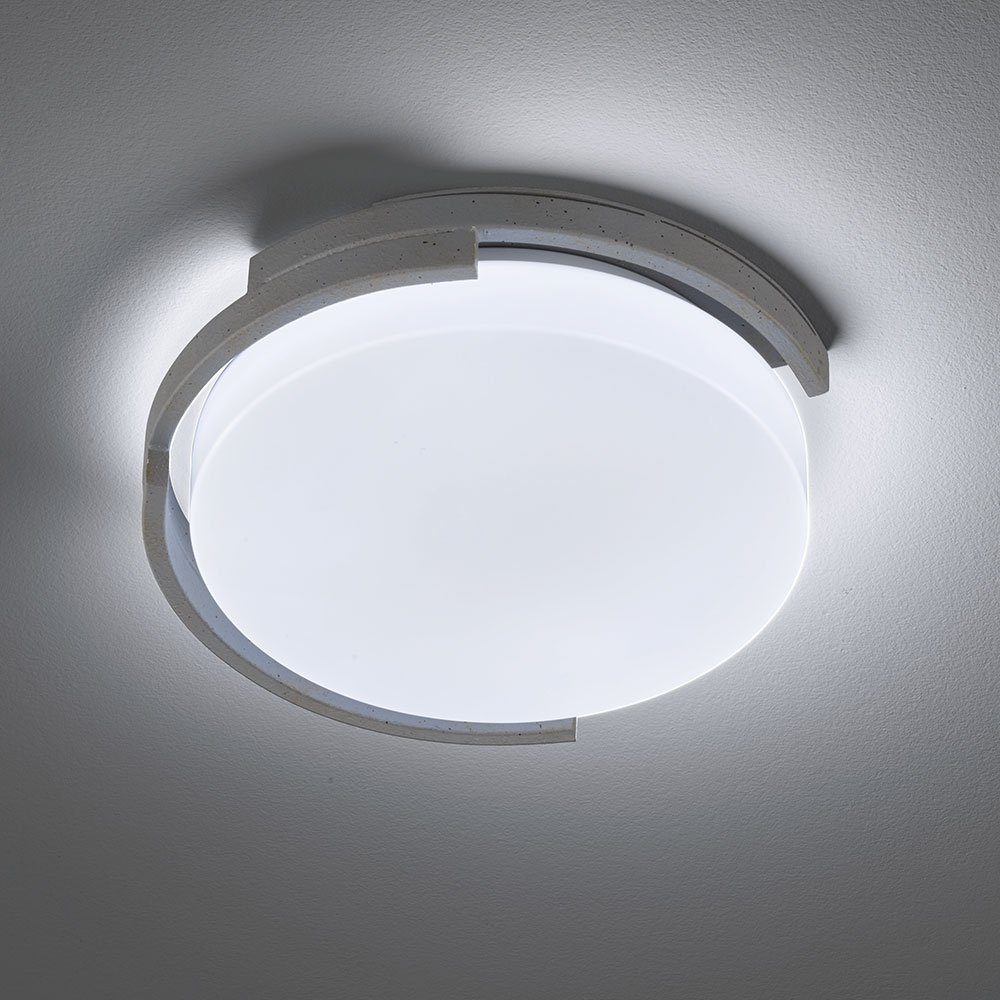 etc-shop LED fest LED verbaut, Deckenlampe Metall Schlafzimmerlampe LED-Leuchtmittel Deckenleuchte, Deckenleuchte Weiß Warmweiß, Grau