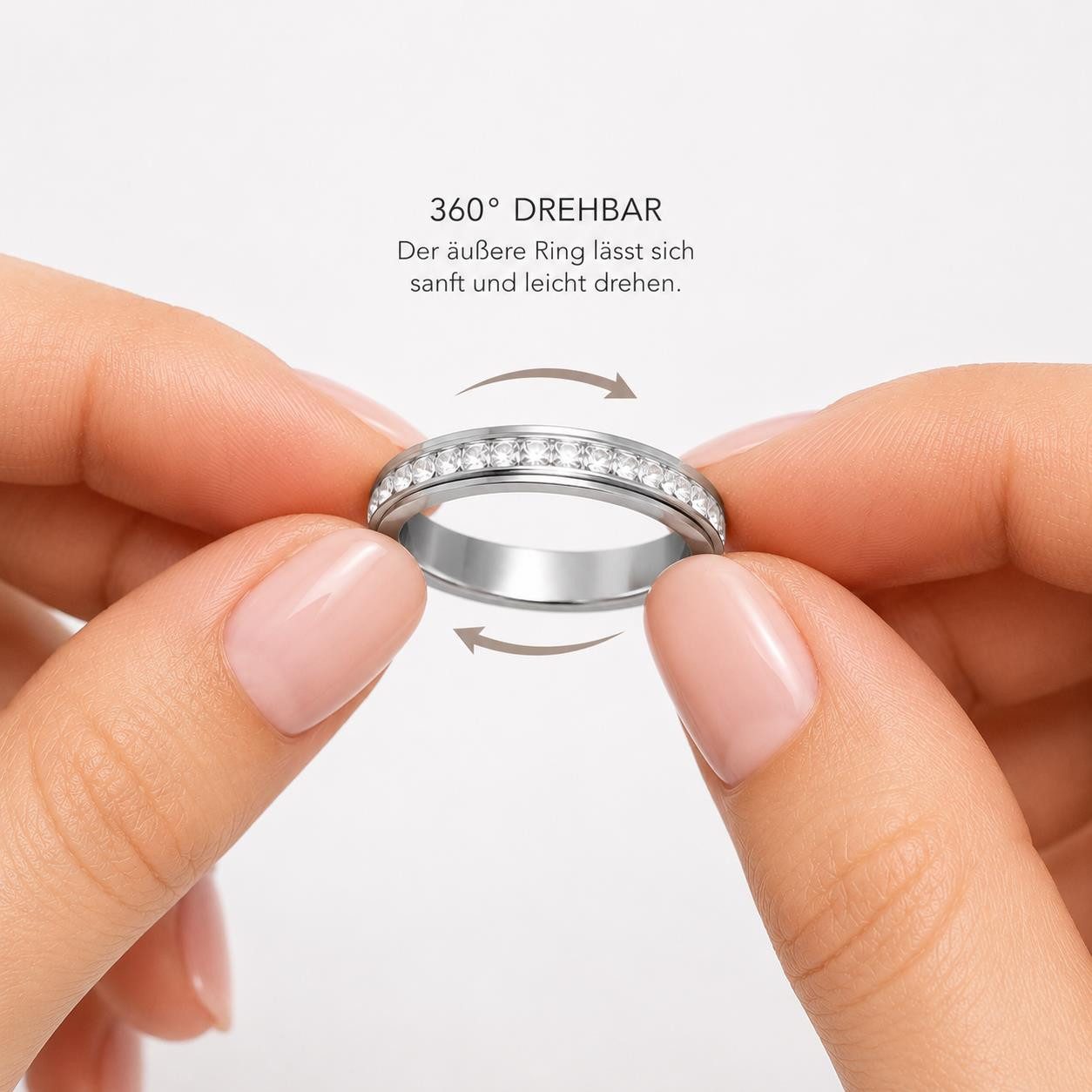 Eyecatcher Fingerring Anti Stress Ring gold oder silber mit Edelsteinen